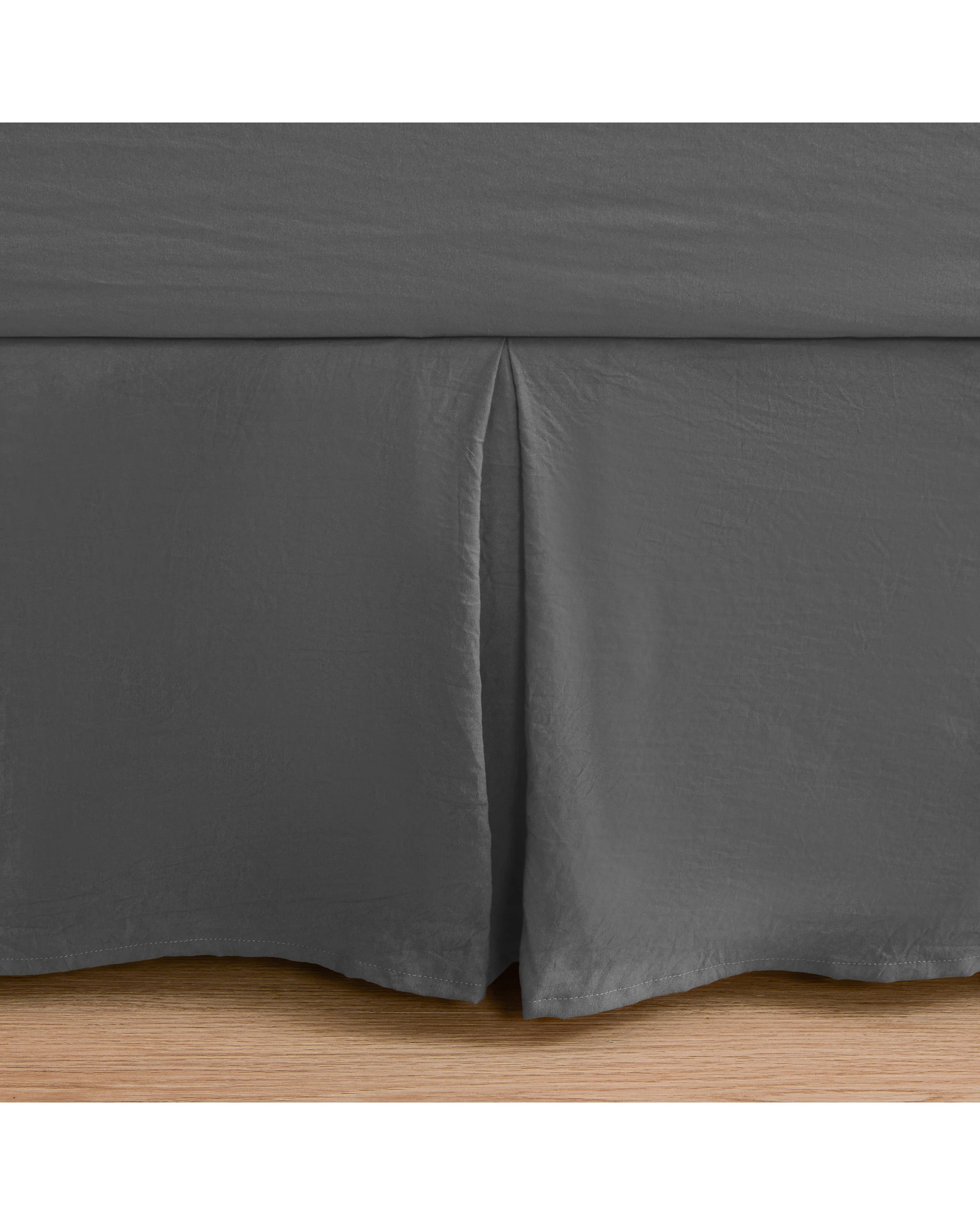 6 Dreamaker Superfine Washed Microfibre Pleated Valance - King Bed - Charcoal, 6 of 9