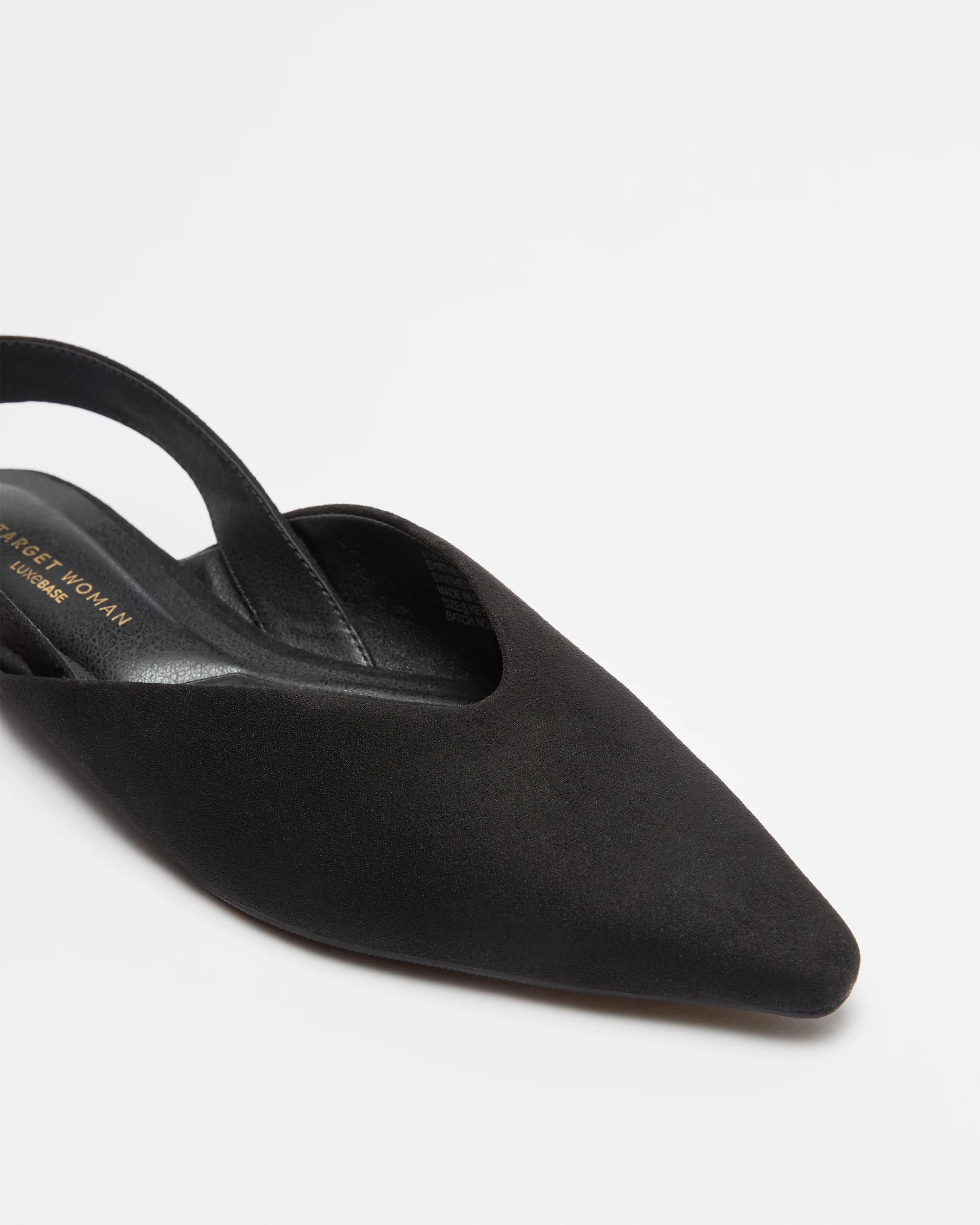 2 Target Womens Pointed Sling Back Flat - Bora BLACK, 2 of 3