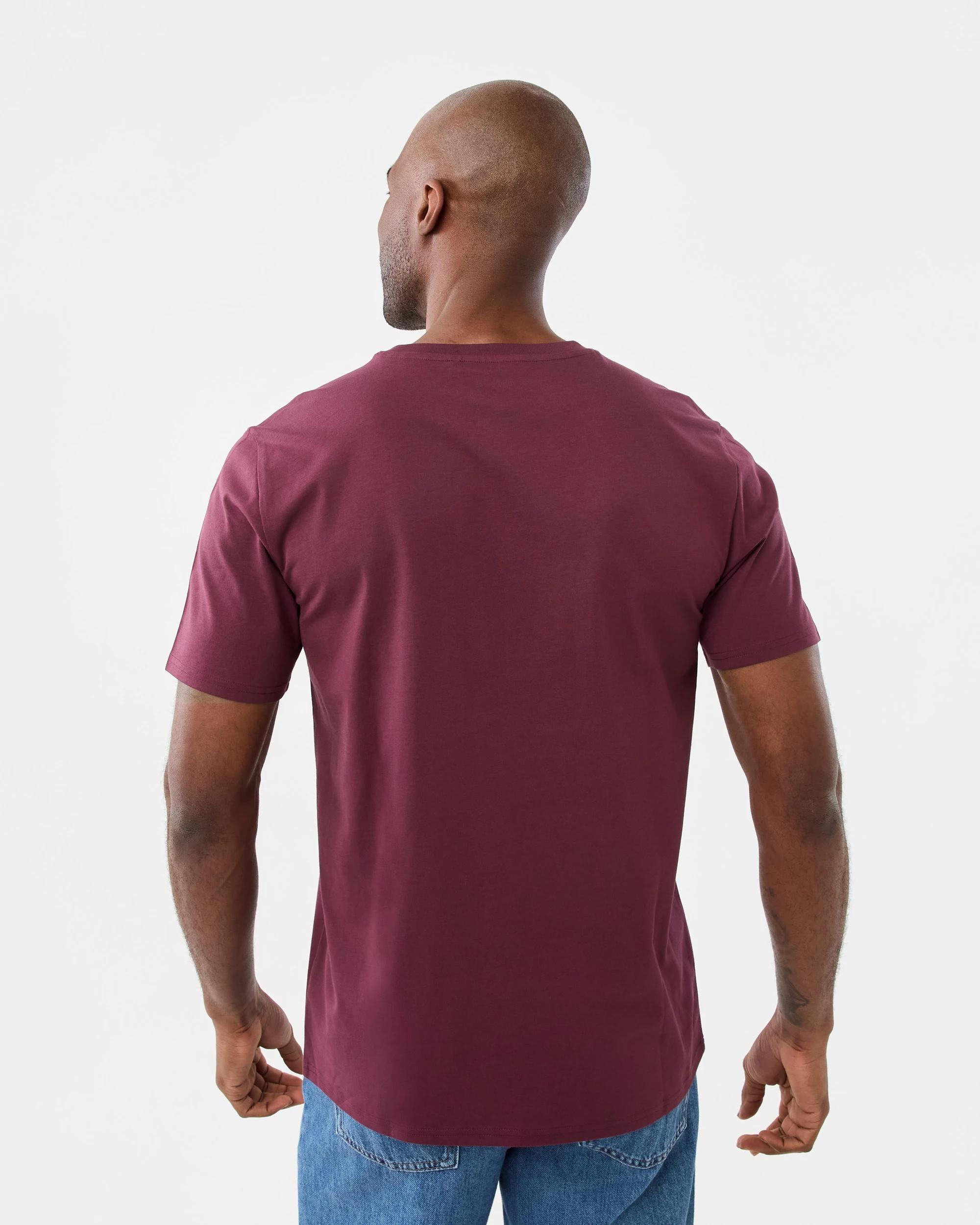 3 Cotton T-shirt Mauve Wine, 3 of 5