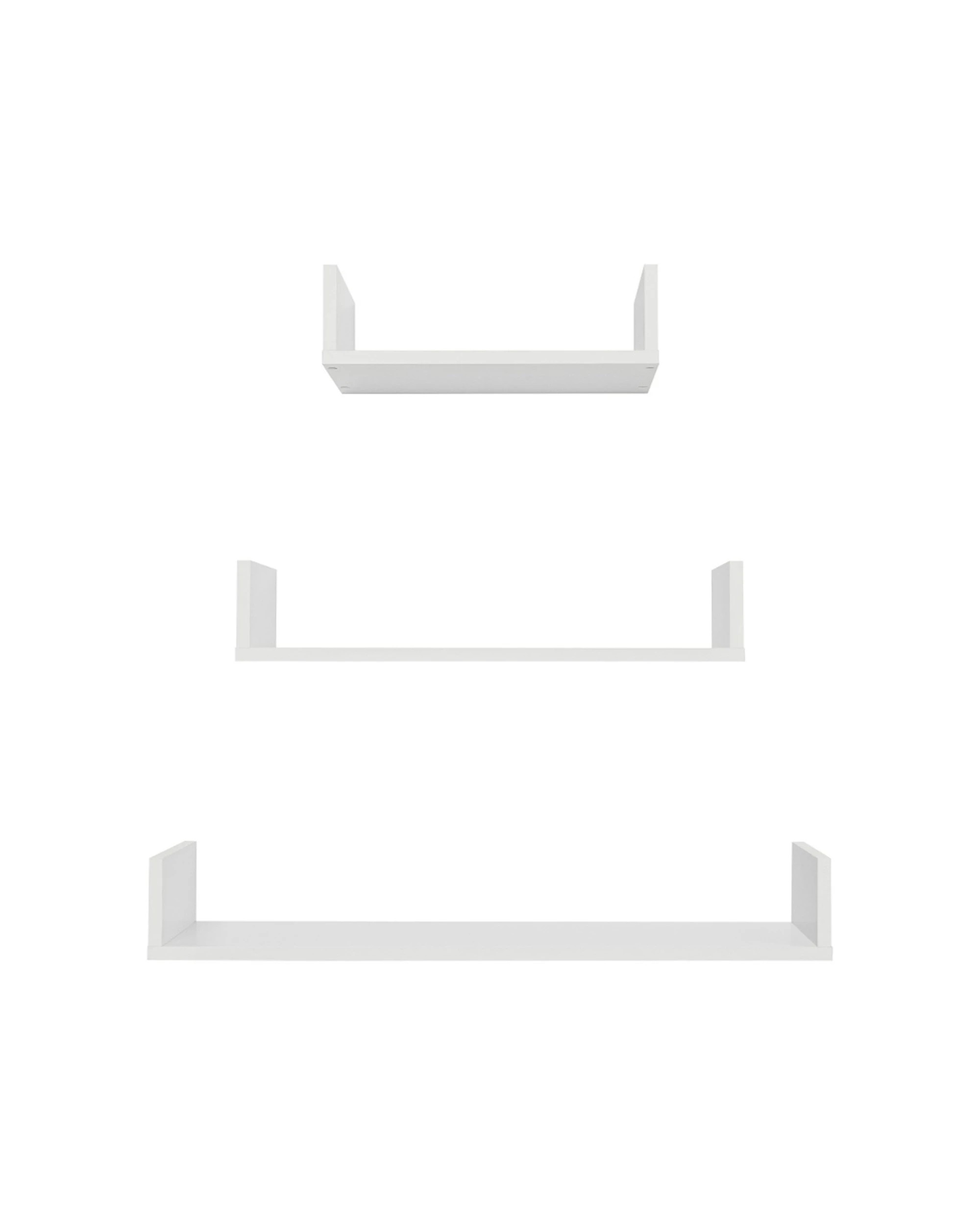 1 European Cabinetry Oslo Three Piece Shelf Set Decorative Display - White, 1 of 2