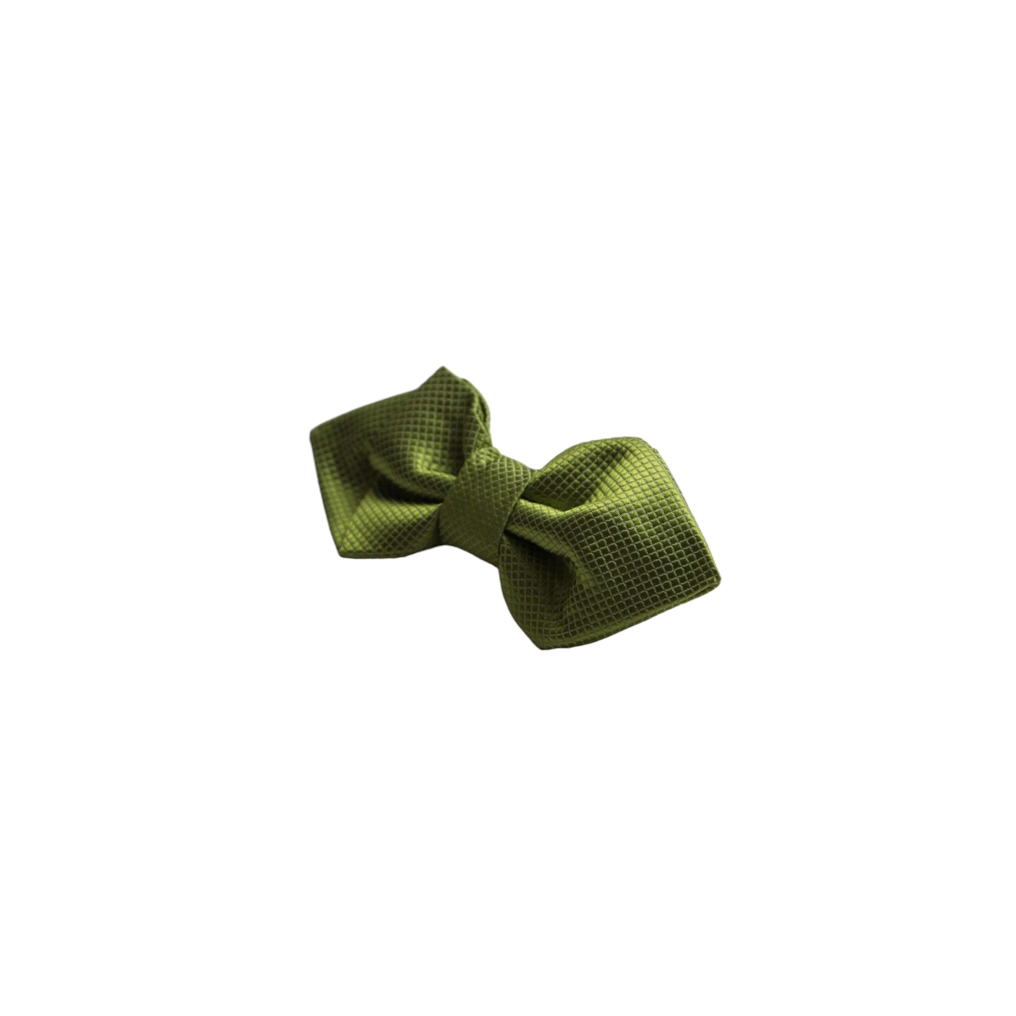 4 Zasel Mens Light Green Diamond Shaped Checkered Bow Tie - Green, 4 of 4