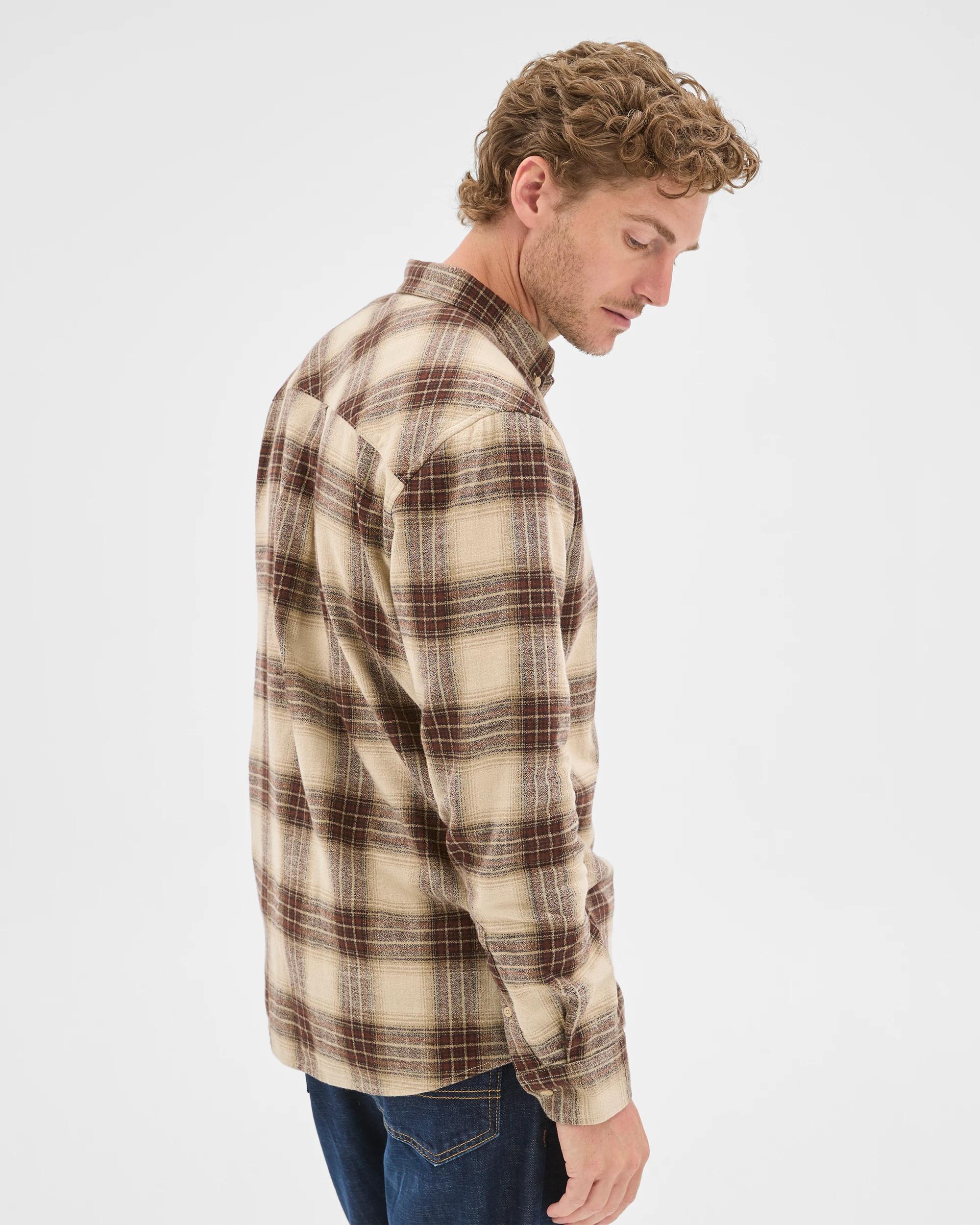 7 Target Man Long Sleeve Brushed Check Shirt ECRU, 7 of 7