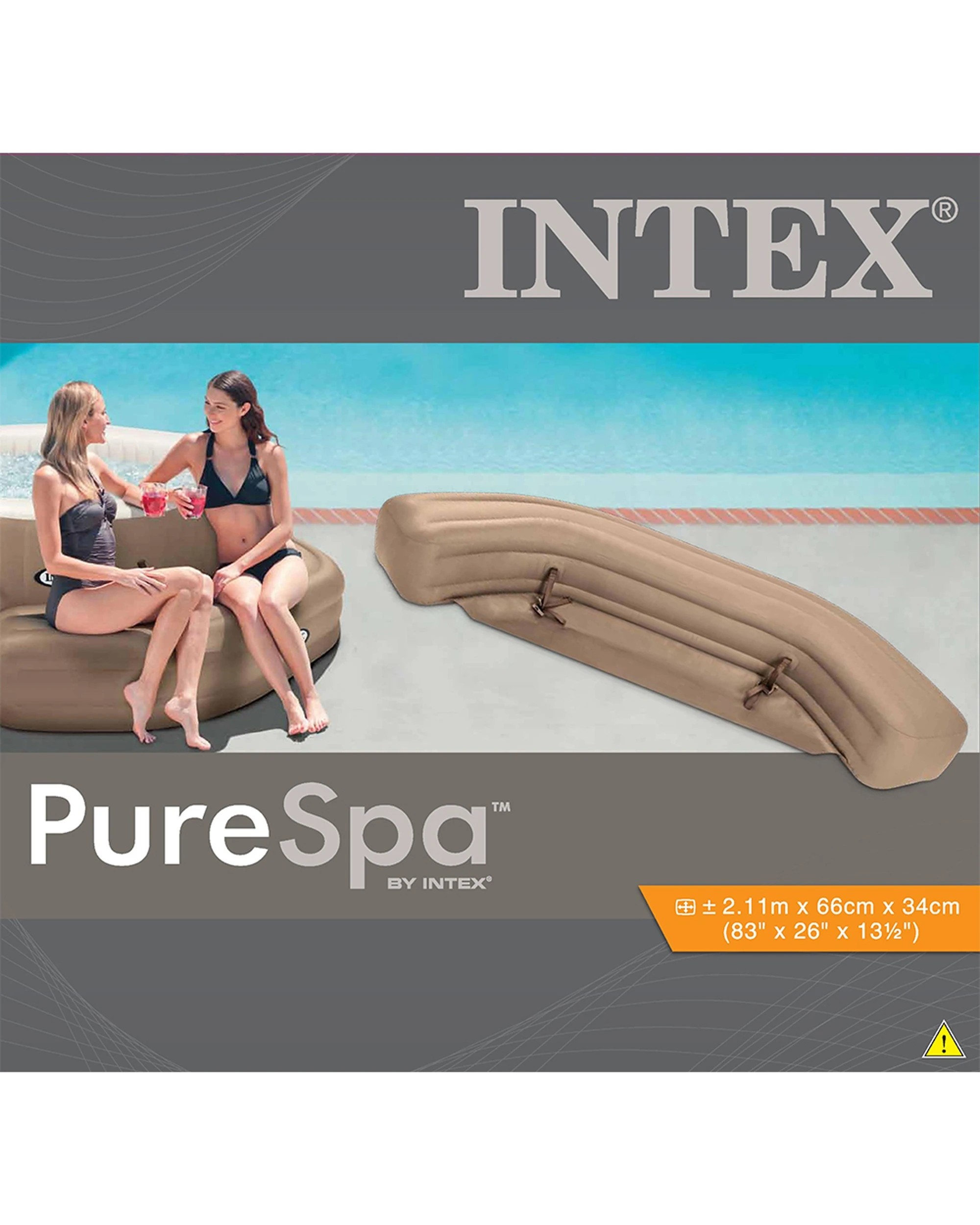 3 Intex Inflatable Octagon Bench Seat For PureSpa Spa - Black, 3 of 3