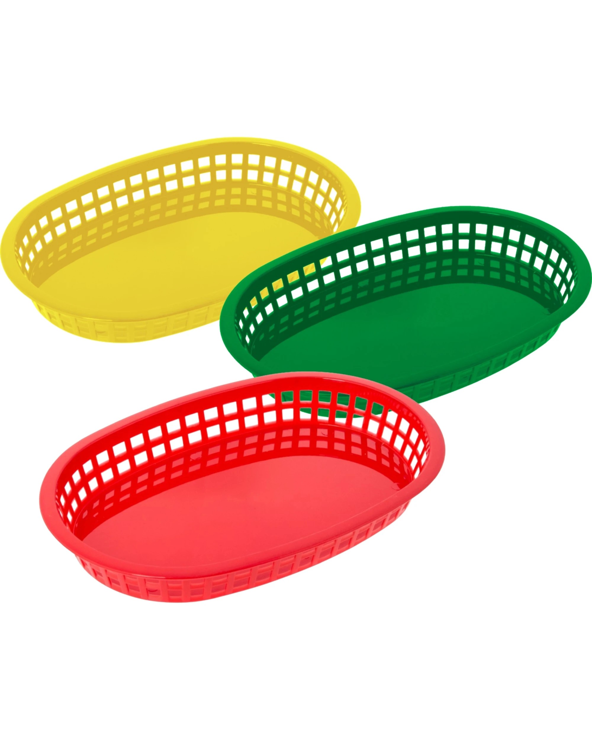 1 Durmaz Oval Plastic Snack Baskets Pack of 3, 1 of 3