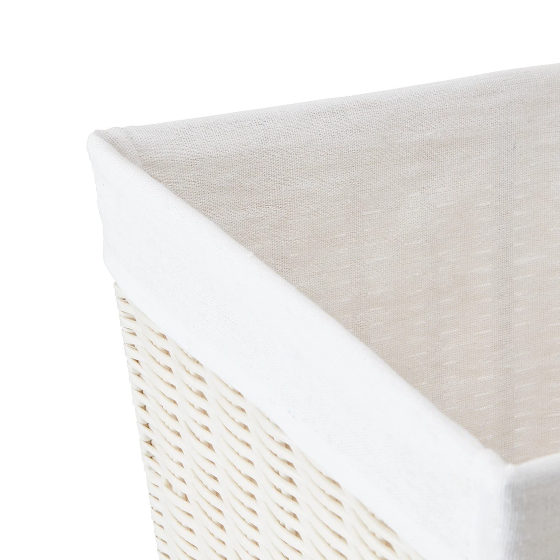 6 Rattan Look Hamper with Liner - White, 6 of 7