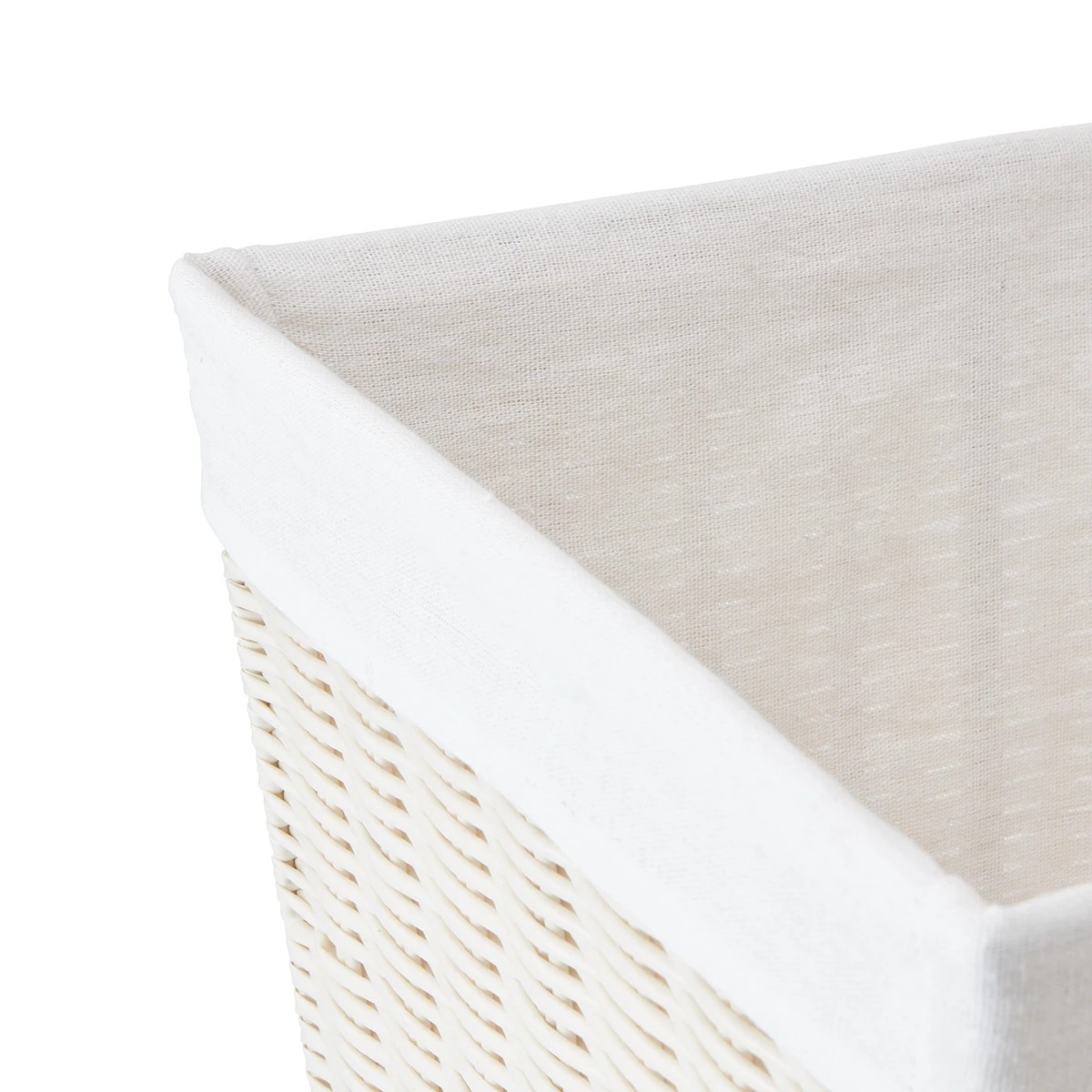 6 Rattan Look Hamper with Liner - White, 6 of 7