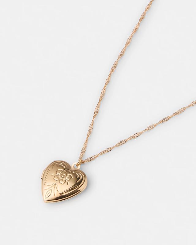 Basic Heart Pendant Necklace - Gold 