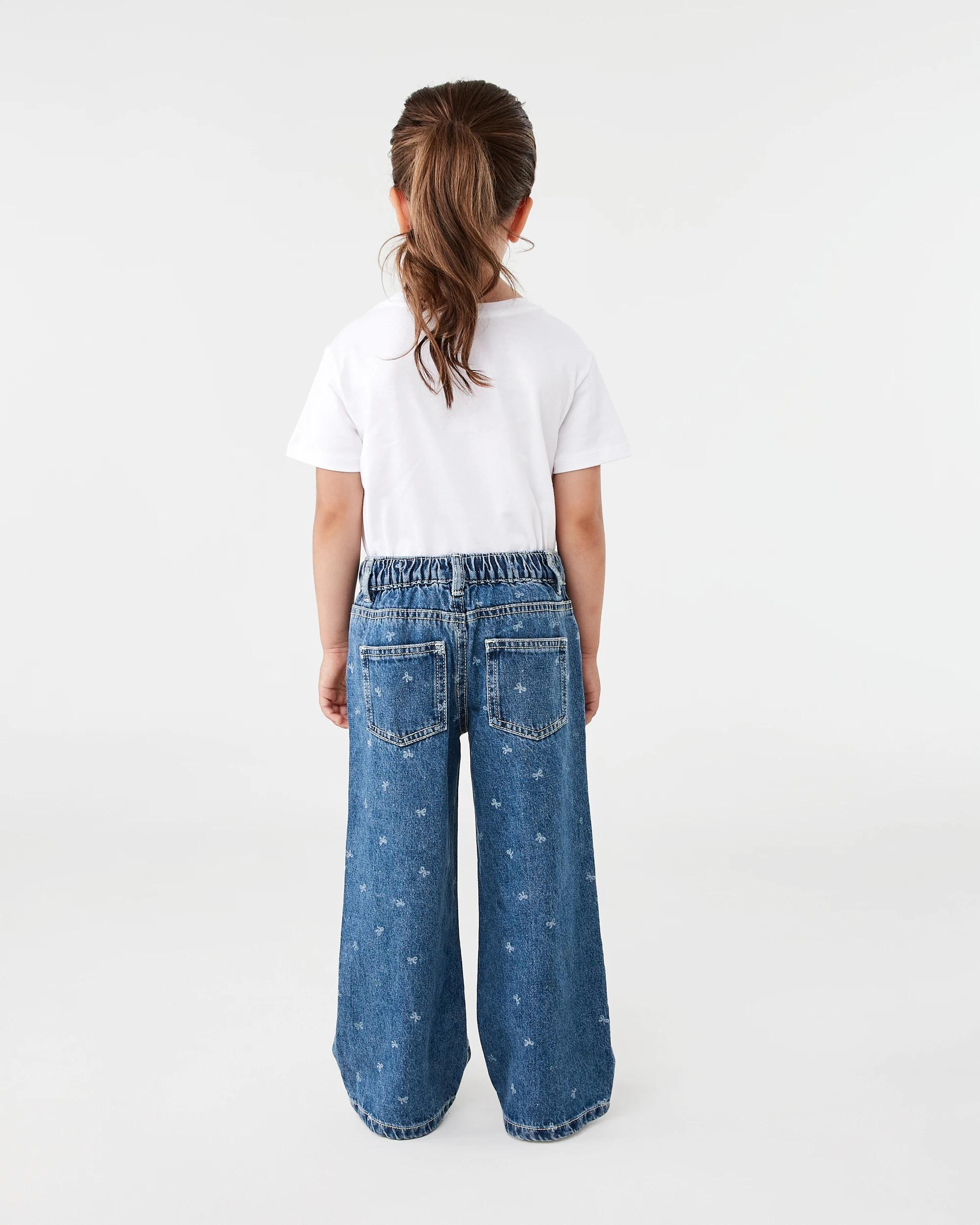 6 Printed Wide Leg Jeans Blu Bow, 6 of 6