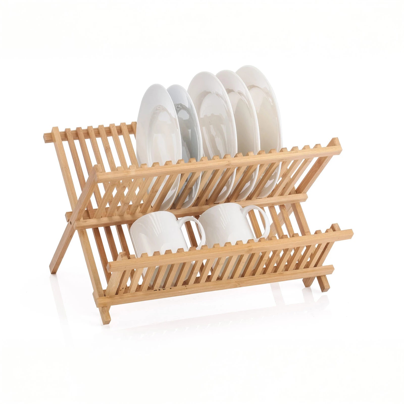 1 Hacienda 2 Tier Bamboo Dish Rack, 1 of 3