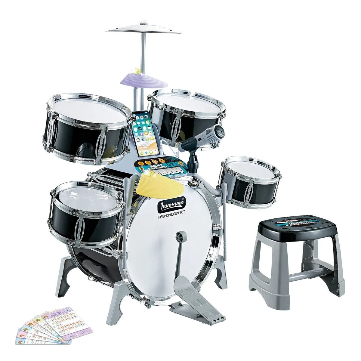 1 AUSWAY Kids Jazz Drum Set Junior Musical Educational Instrument, 1 of 4