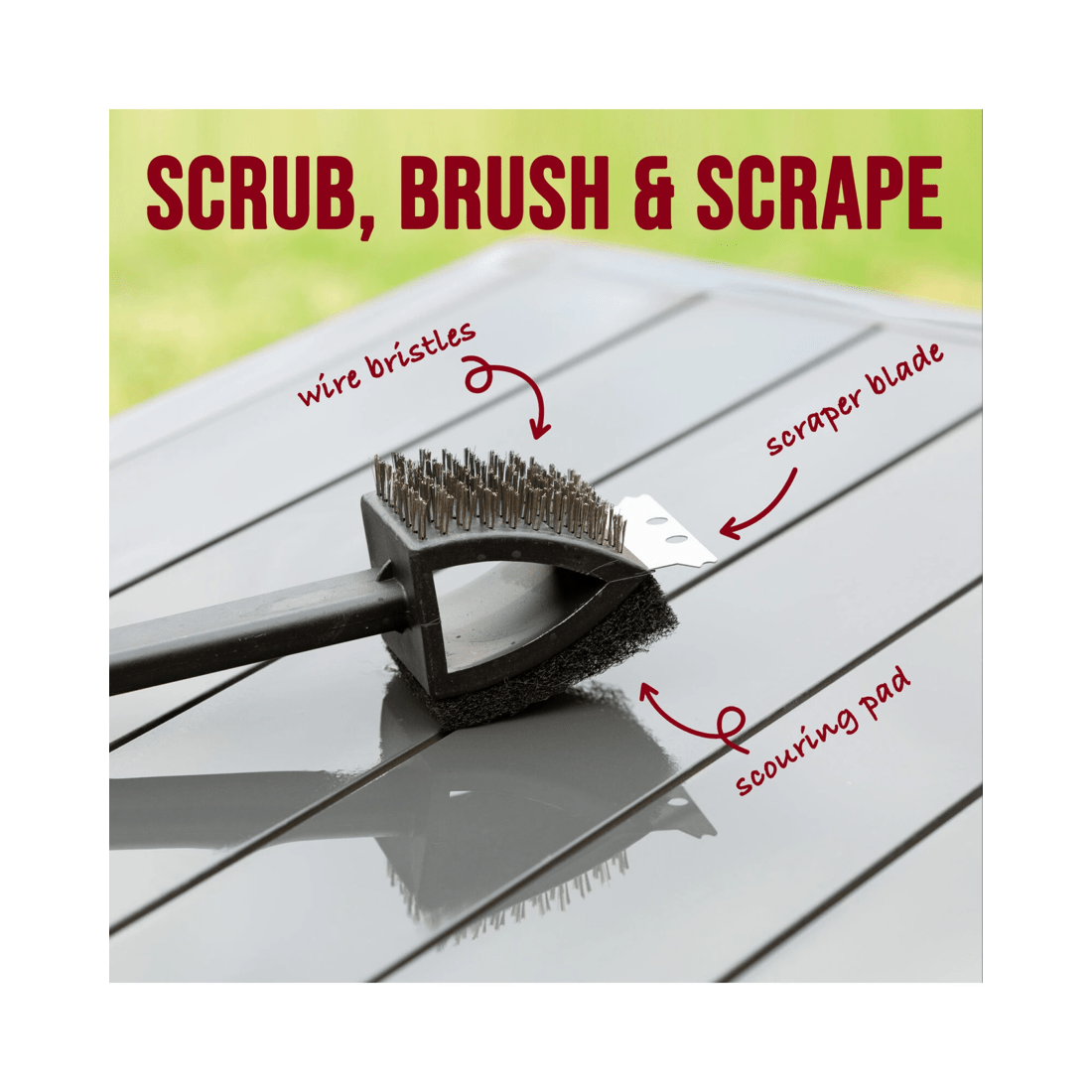 4 Hacienda Stainless Steel BBQ Brush and Scraper Blade, 4 of 7