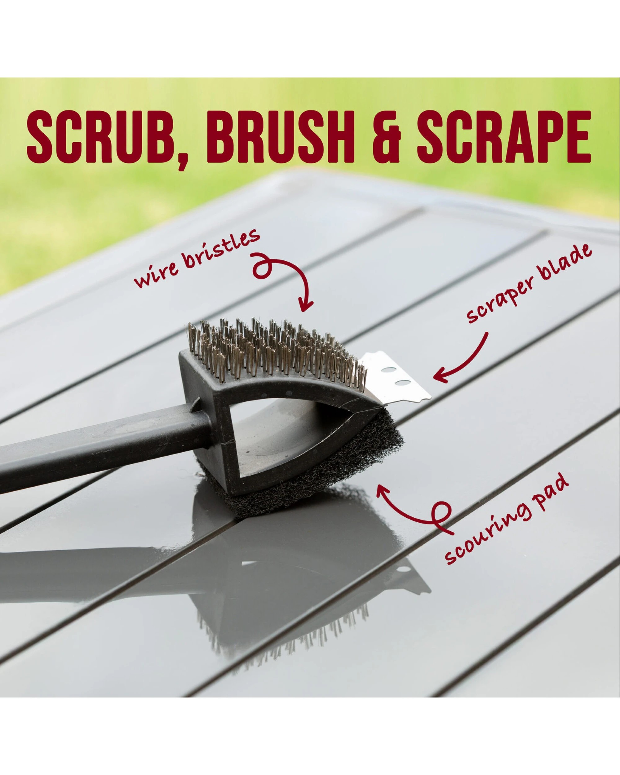 4 Hacienda Stainless Steel BBQ Brush and Scraper Blade, 4 of 7