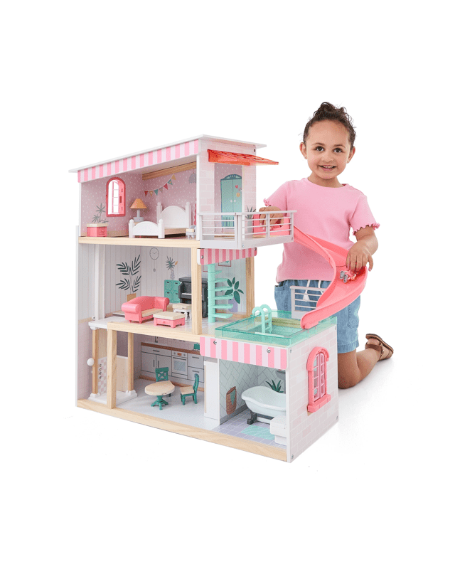 17 Piece Wooden Dollhouse