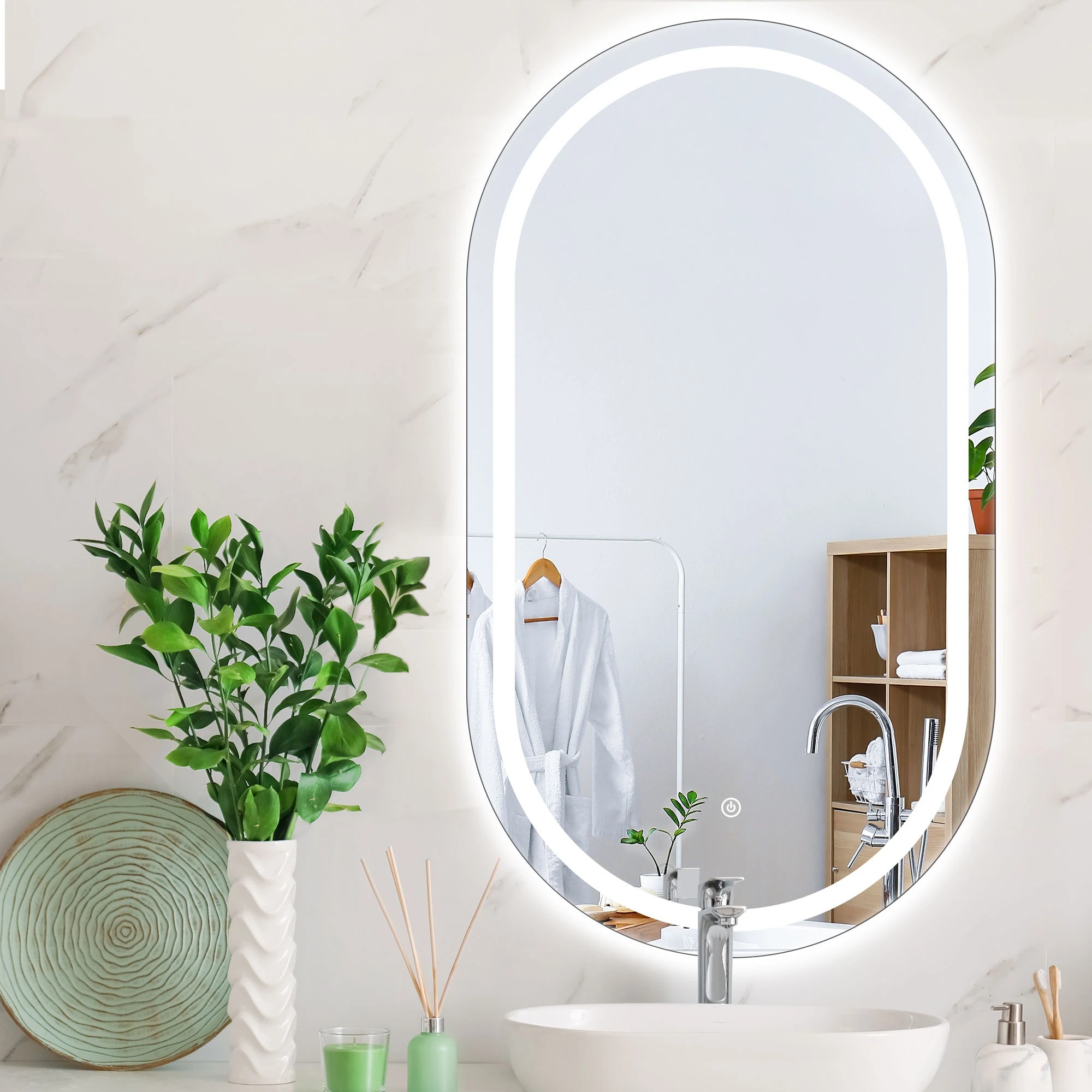 7 Emitto LED Wall Mirror Oval  50x90cm, 7 of 7