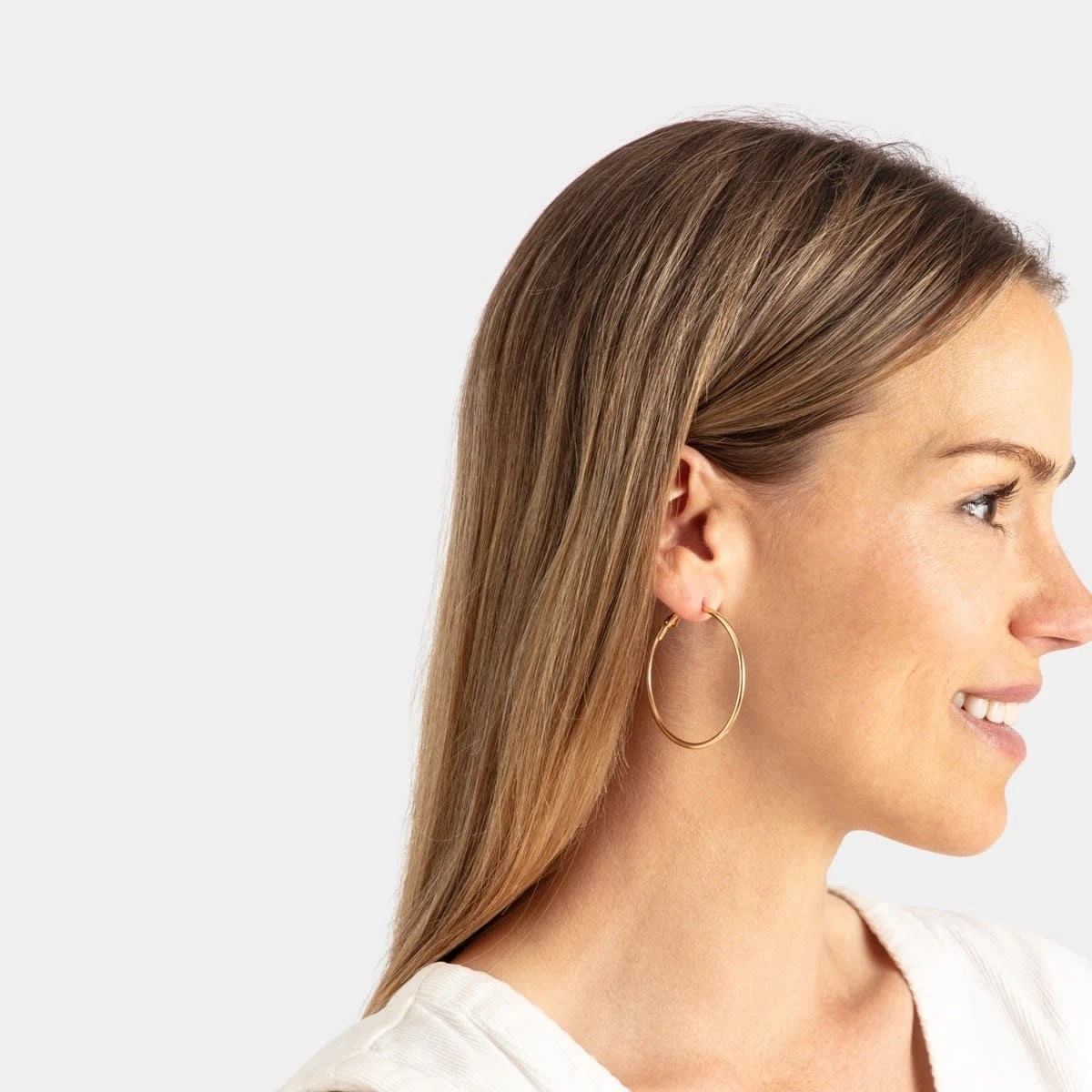 4 3 Pack Thin Hoop Earrings - Gold Tone, 4 of 5