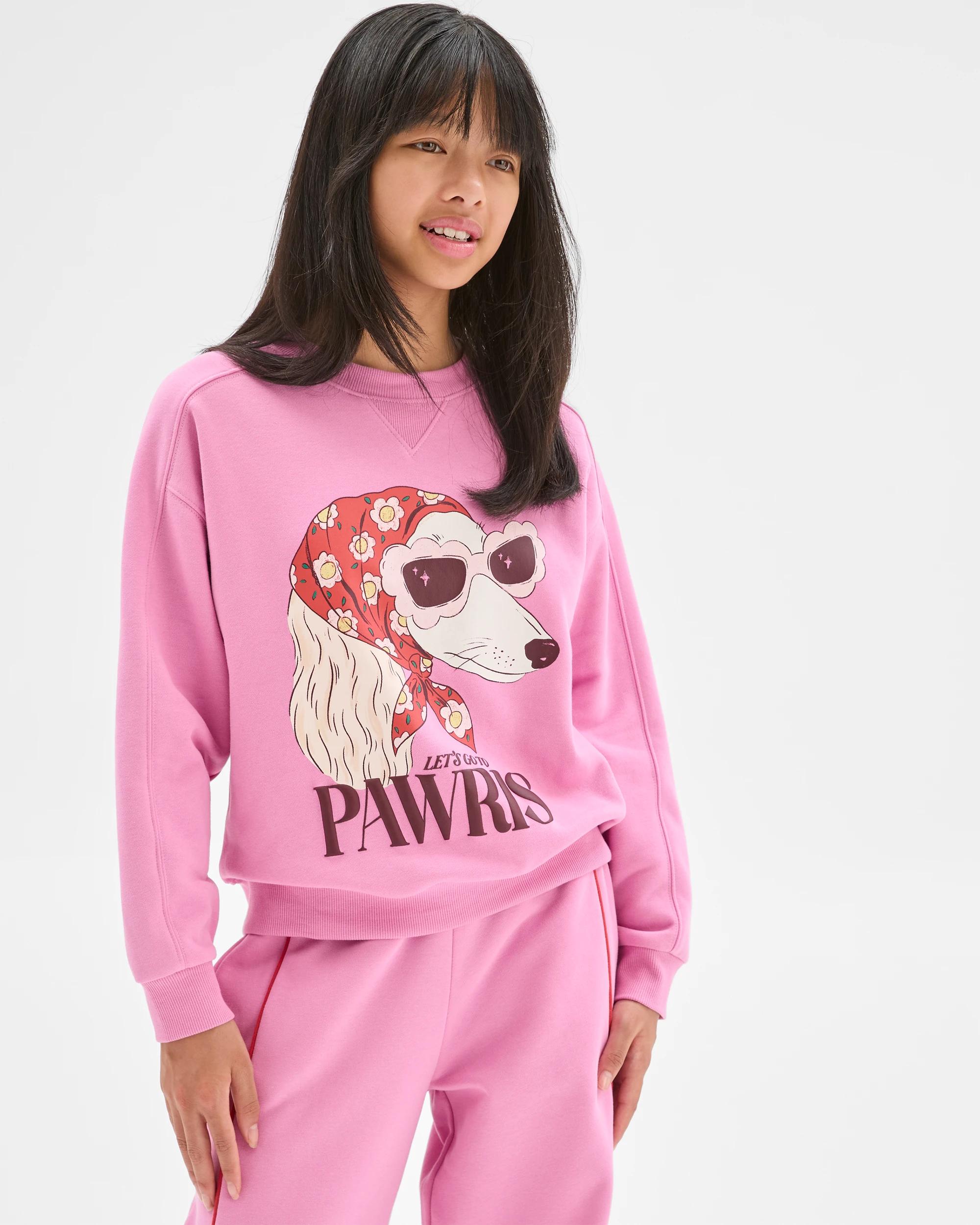 4 Target Kids Australian Cotton Blend Long Sleeve Fleece Top SCARF POOCH PINK, 4 of 7