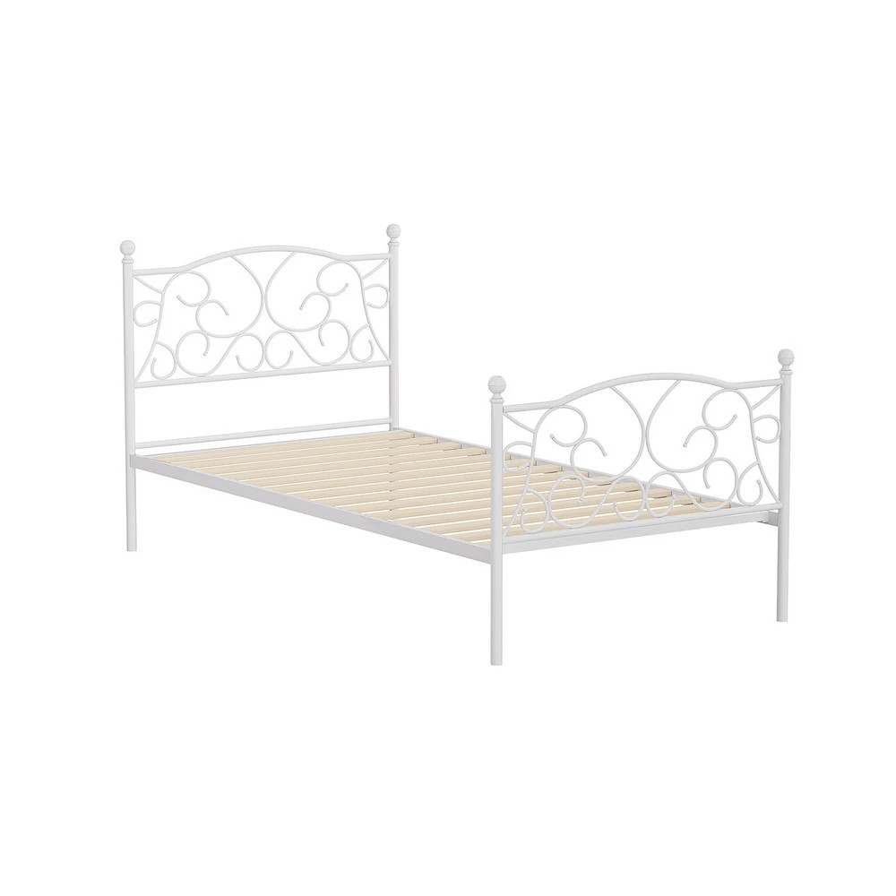 1 Artiss Bed Frame Single Size Metal Frame GROA - White, 1 of 7