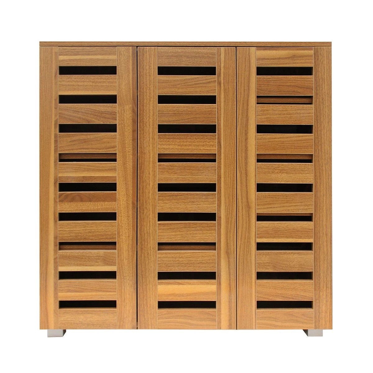 1 Ausway Wooden Shoe Storage Cabinet Shoe Rack Shelf Organiser for 30 Pairs Shoes Oak Colour, 1 of 8