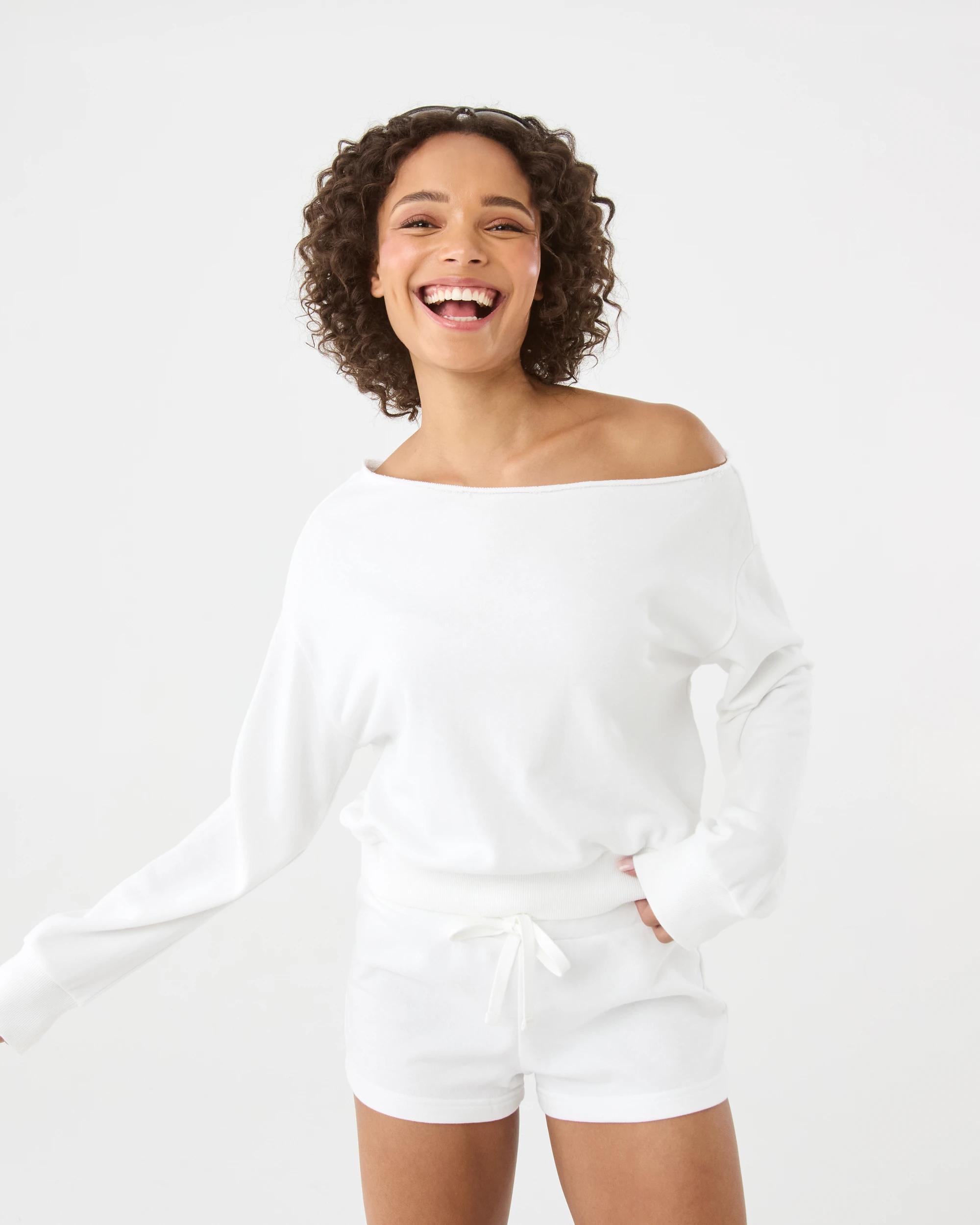 8 Off The Shoulder Sweatshirt Snw White, 8 of 8