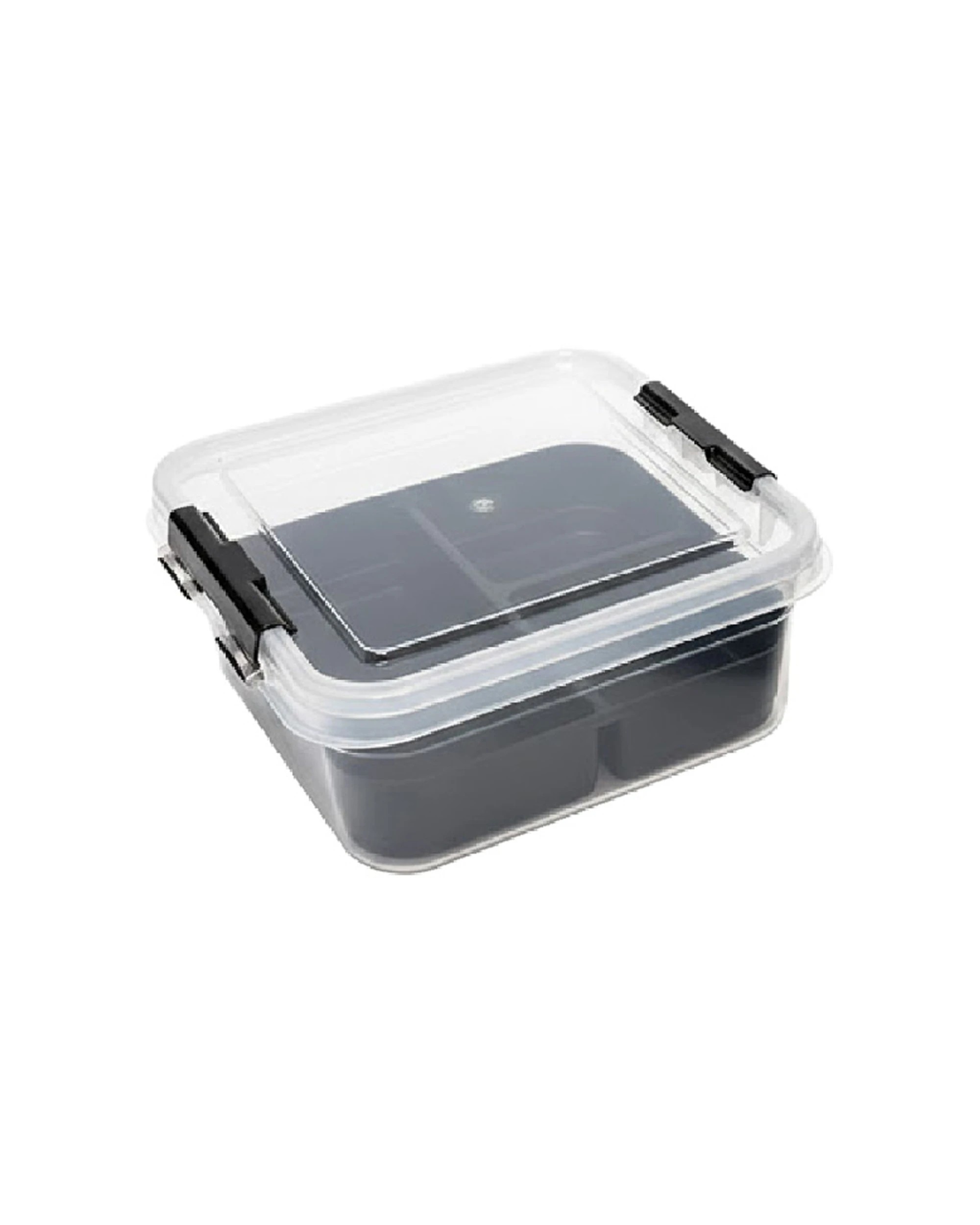 2 Brazco 4PK Plastic 5 Compartment Storage Container With Secure Clip Lid 5L - Multi, 2 of 5
