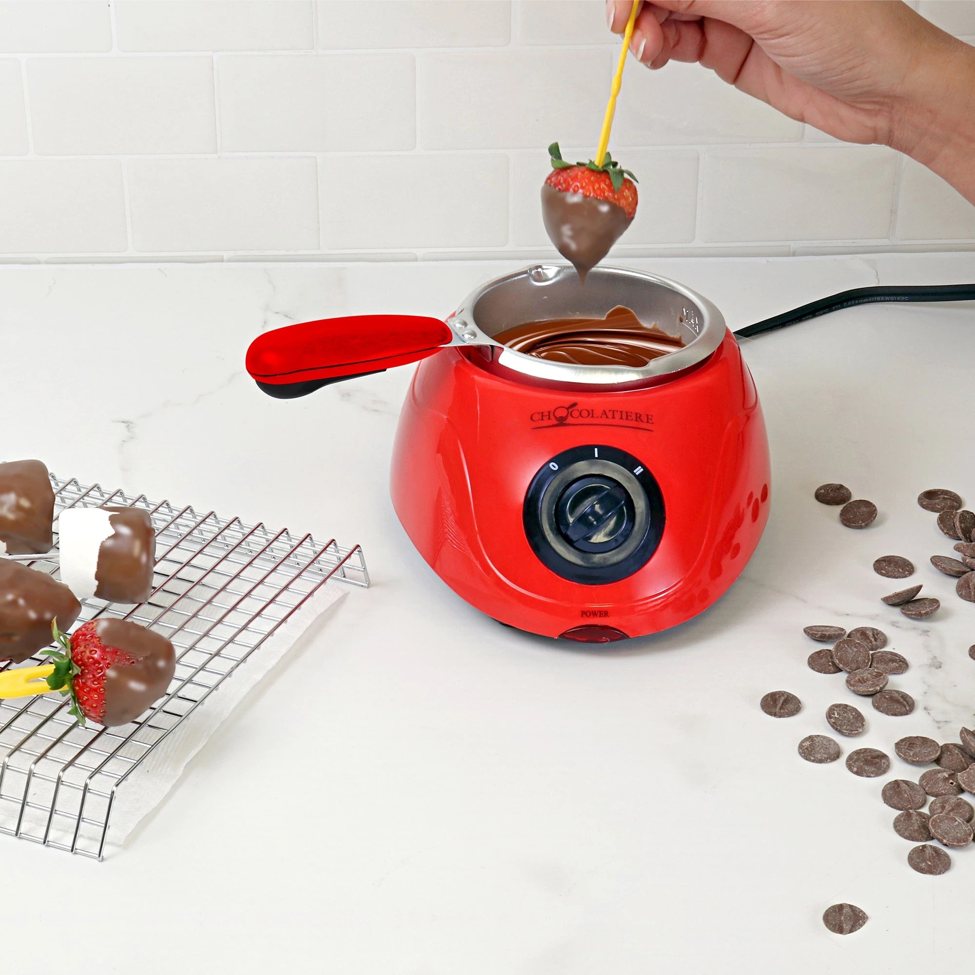 2 Total Chef Deluxe Chocolatierel Chocolate Melter - Red, 2 of 5
