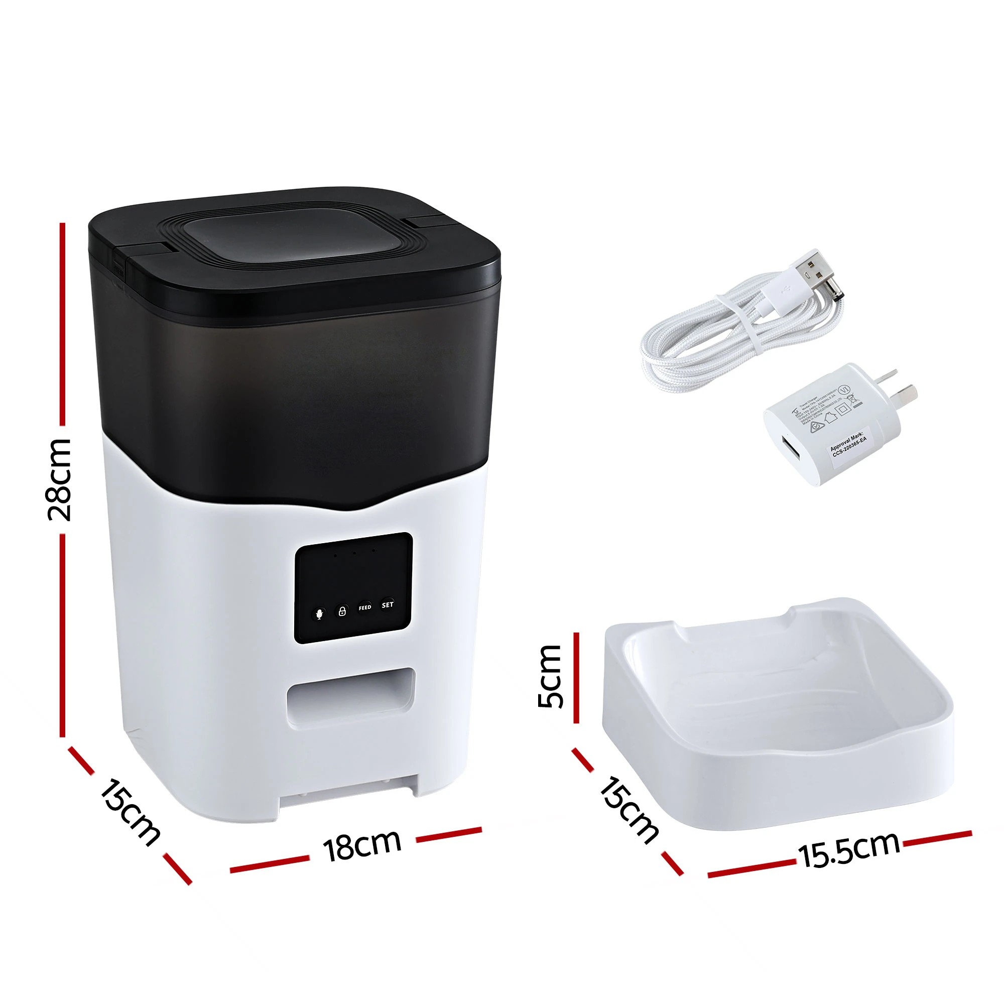 2 i.Pet Automatic Pet Feeder Dog Cat Feeder Wifi 3L Auto Smart Food Dispenser - Multi, 2 of 7