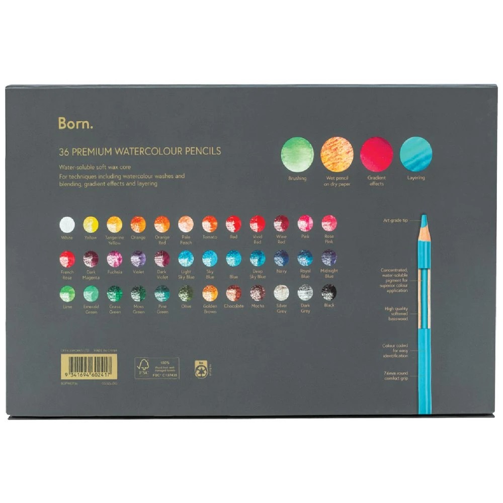 2 Born Premium Watercolour Pencils 36 Pack, 2 of 4