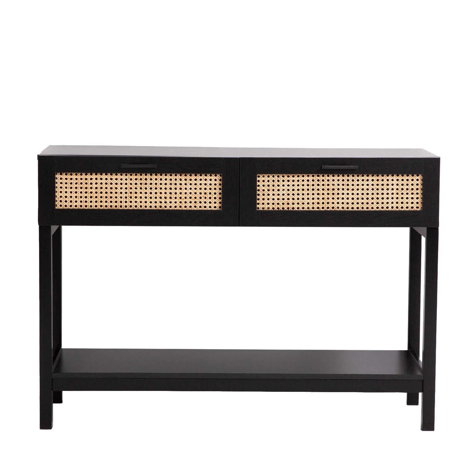 3 Casa Decor Tulum Rattan Console Table Entry Table Storage Hallway Wood - Black - Black, 3 of 8