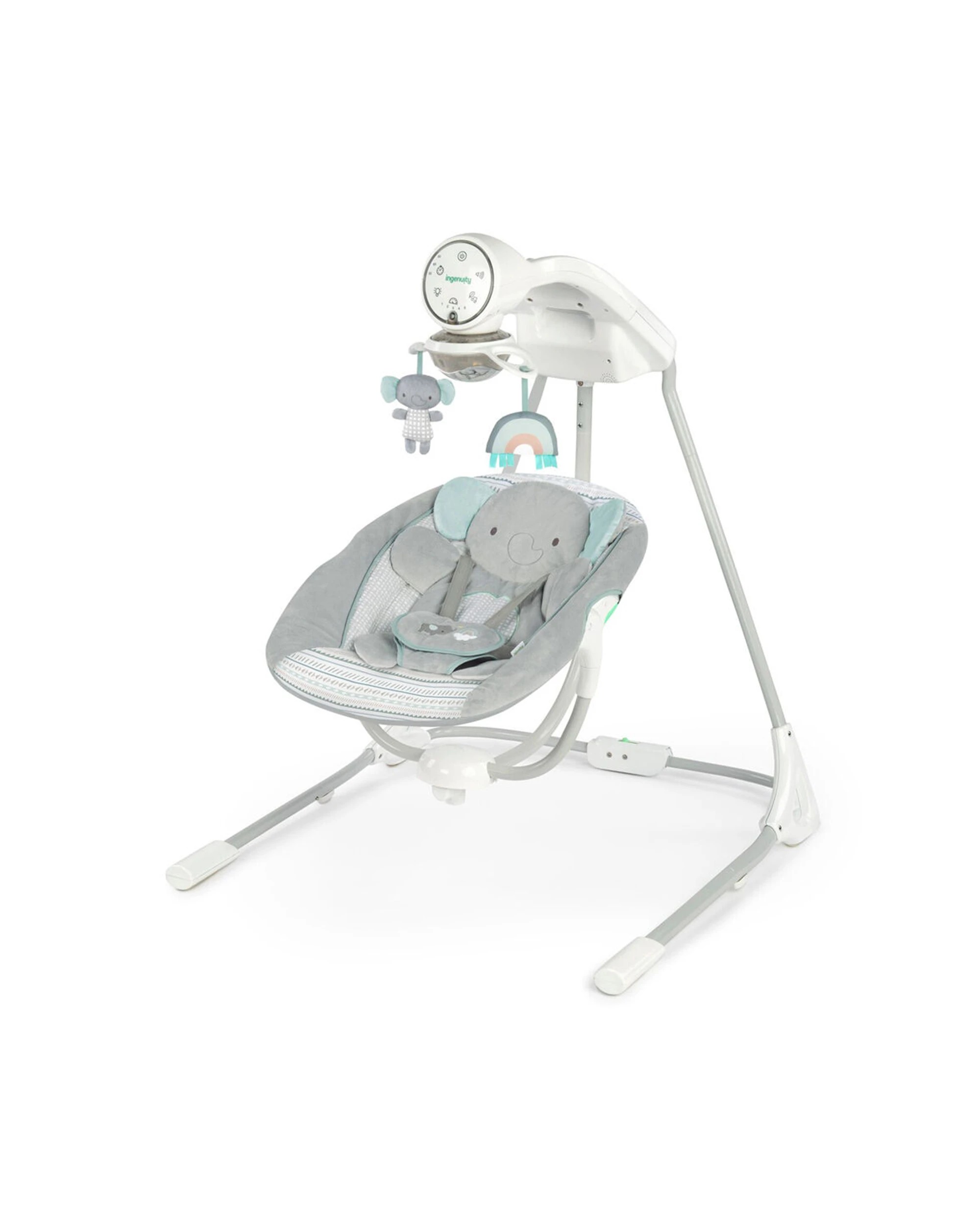 1 Ingenuity InLighten Soothing Swing Van The Elephant 0 Months USB Powered - Multi, 1 of 4