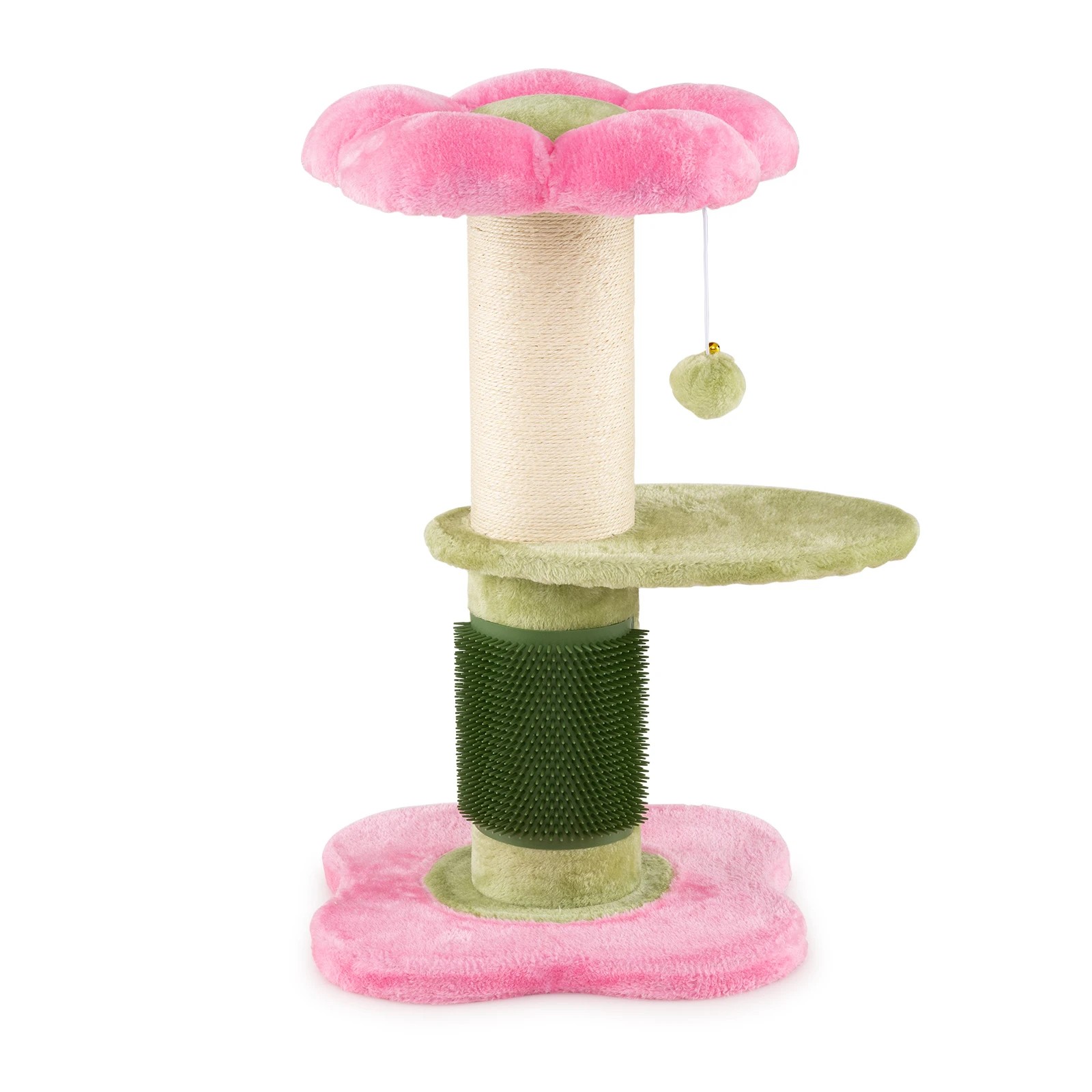 1 Costway 69cm Flower Cat Tree Small Kitten Tower w/Padded Plush Perch - Pink, 1 of 6