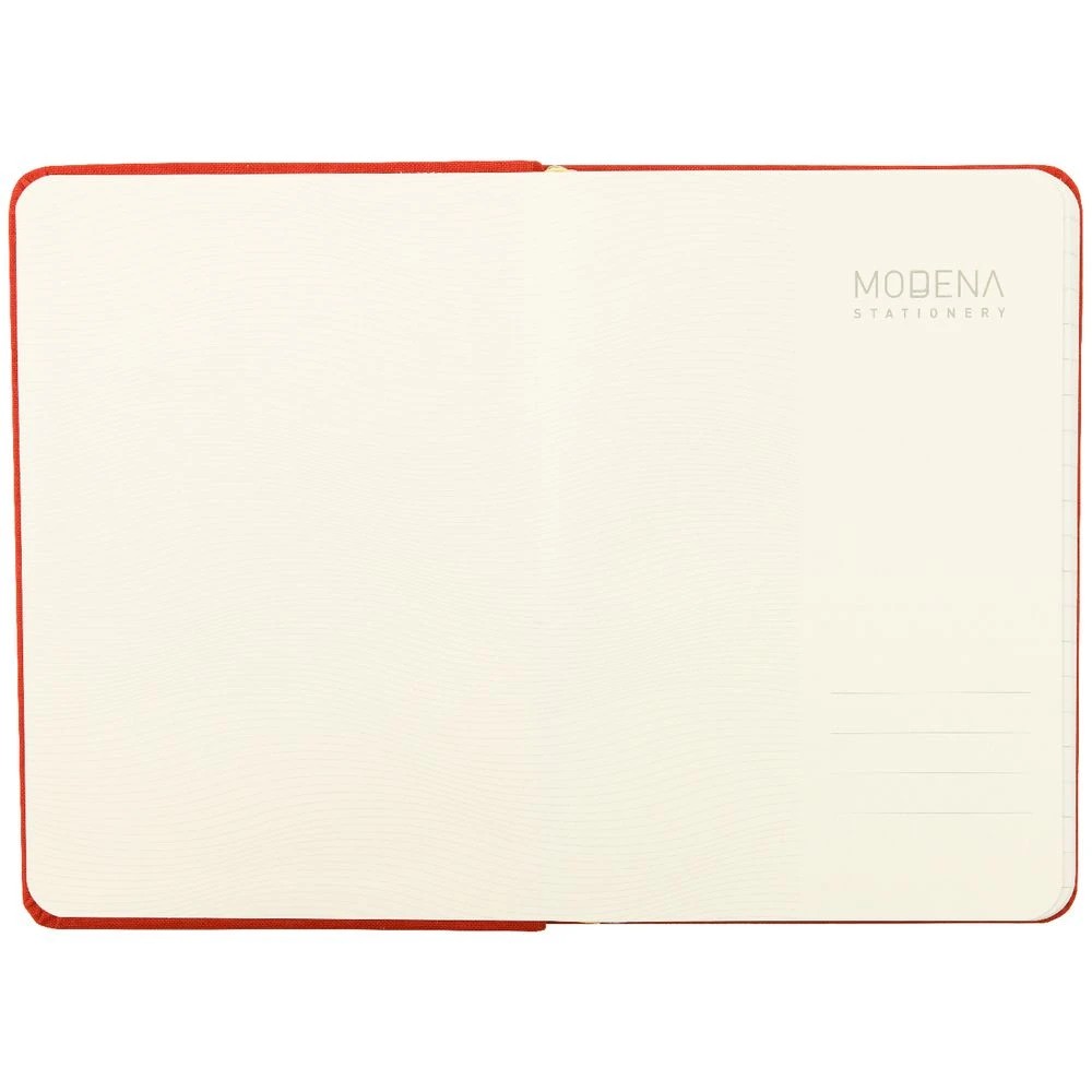 3 Modena A6 Linen Ruled Notebook Orange, 3 of 5