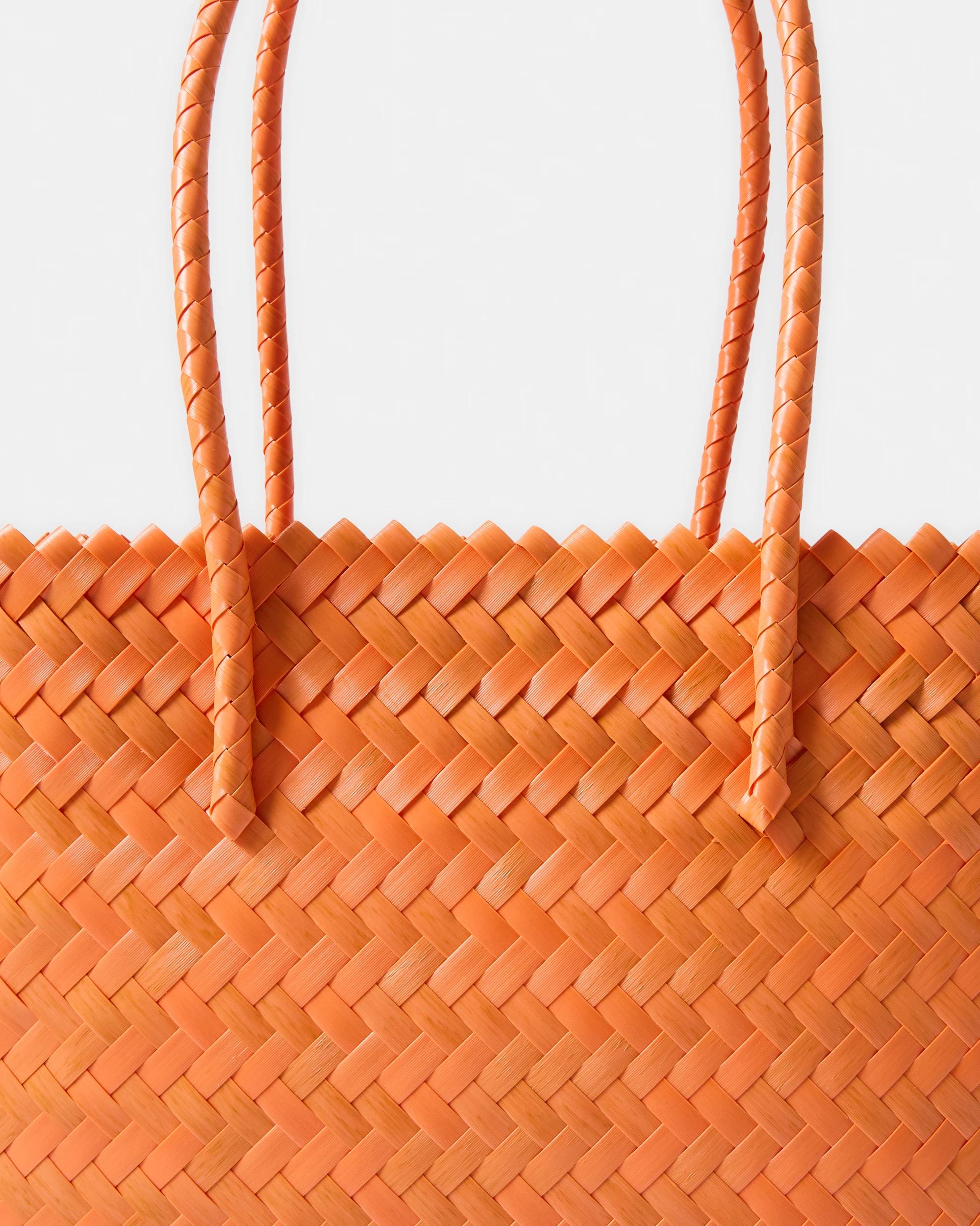3 Basket Weave Tote Bag Orange, 3 of 5