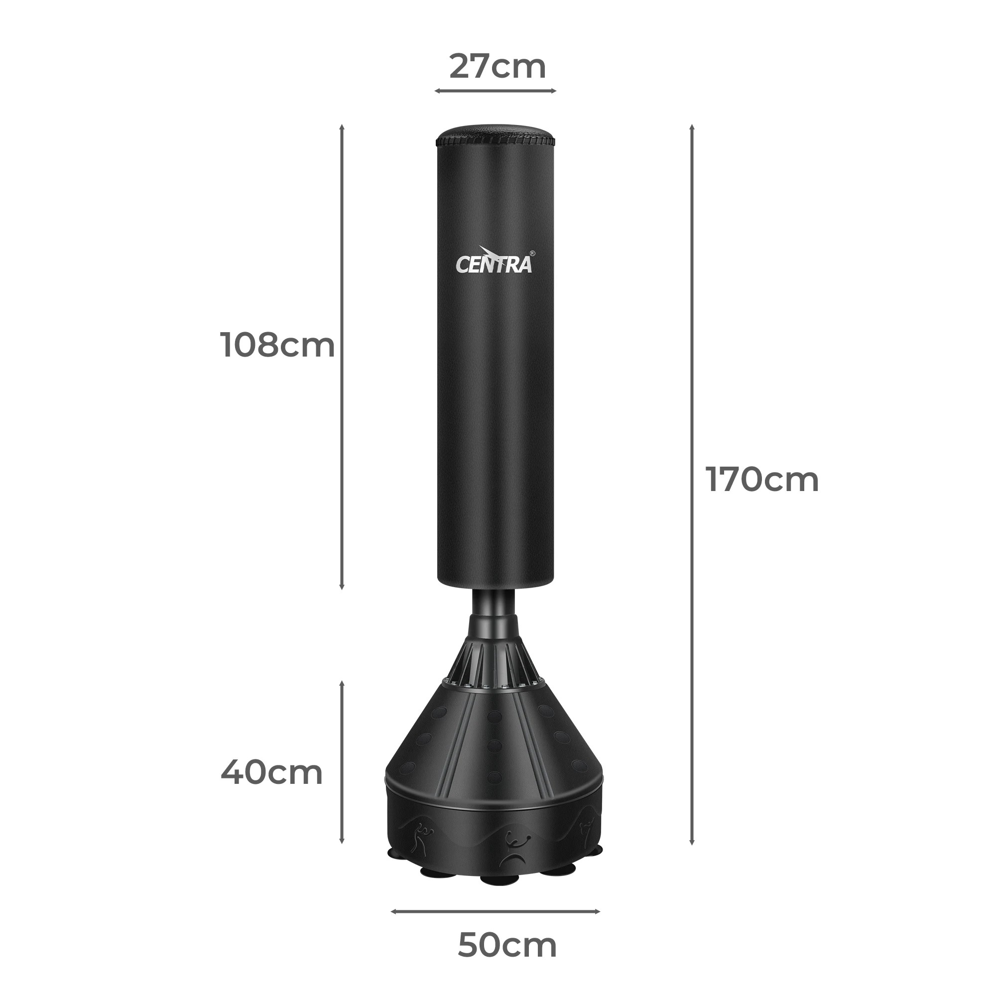 3 Centra 170Cm Freestanding Punching Bag In Colour - Red, 3 of 8