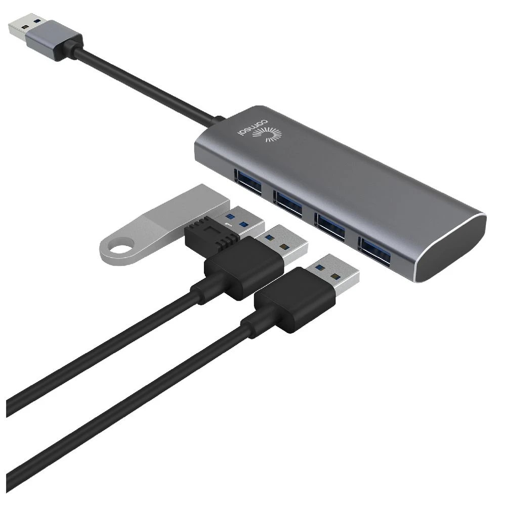 3 Comsol USB-A 4-Port USB-A Hub Silver, 3 of 5