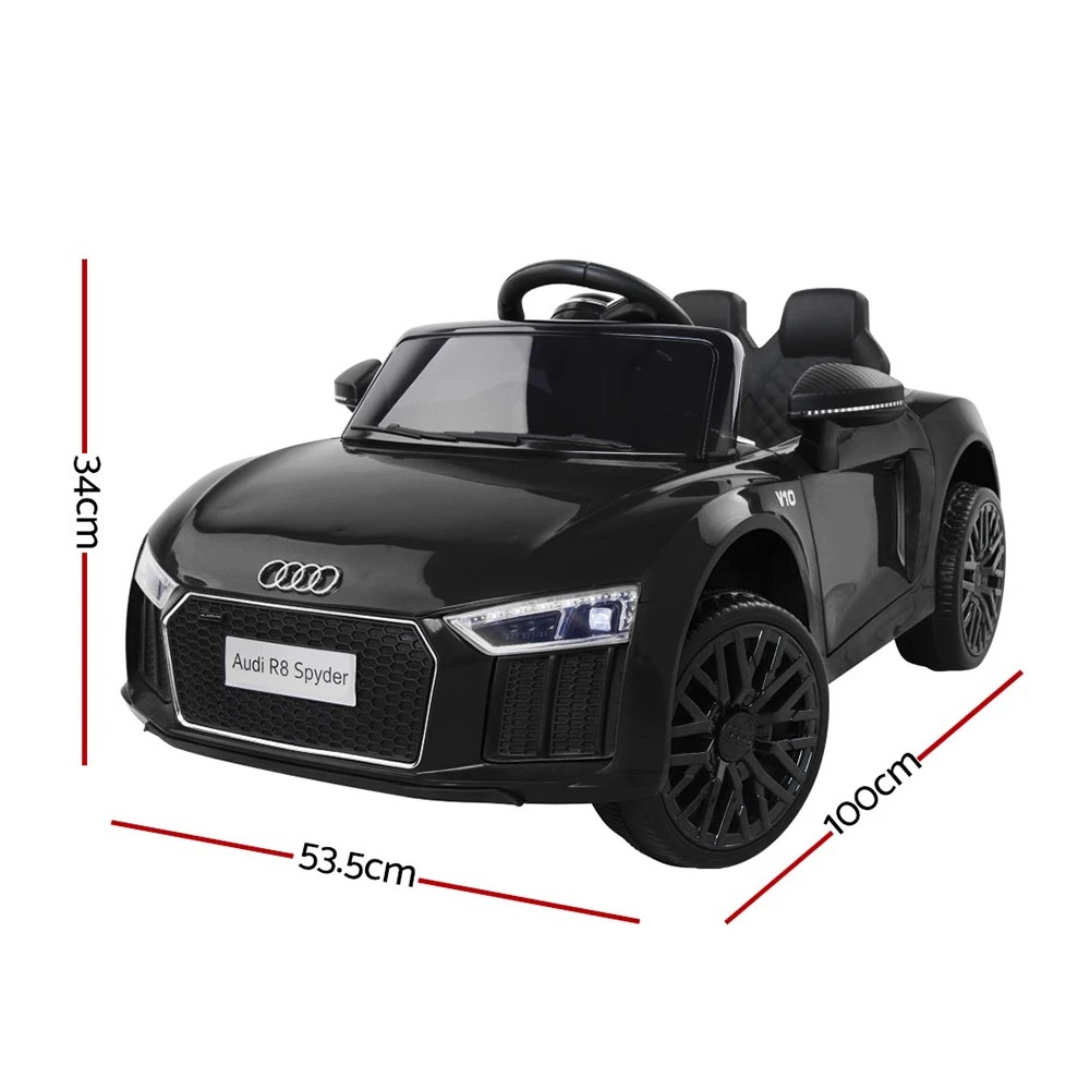 2 Kids Ride On Car Audi Licensed R8 Battery Electric Toy Remote 12V Cars - Black, 2 of 9