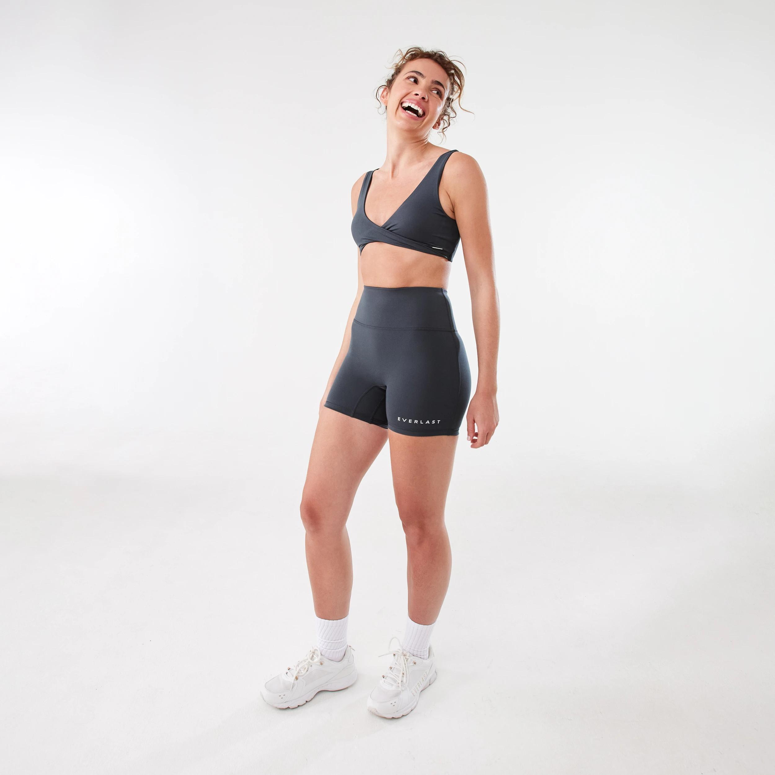 2 Everlast Womens Luxe Bike Shorts EVERLAST COLLEGIATE CHARCOAL, 2 of 7