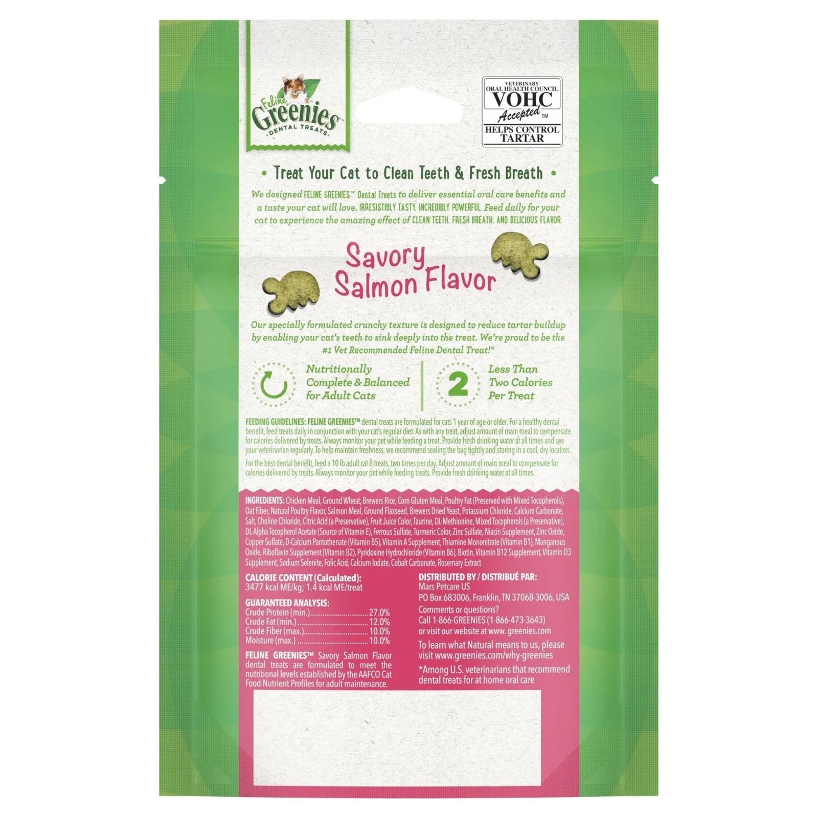 2 Greenies Cat Treats Dental Savoury Salmon 60g, 2 of 2