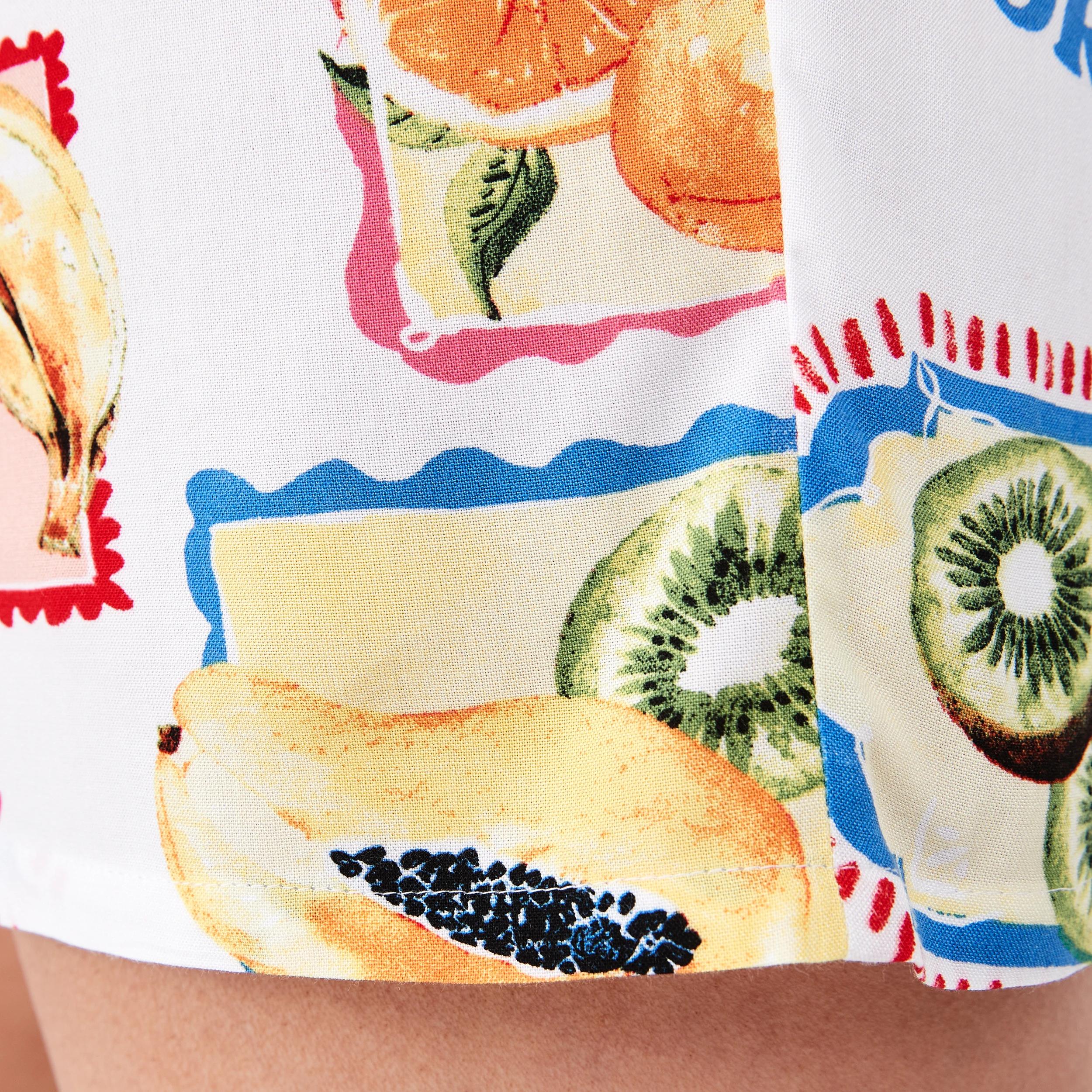 7 Short Sleeve Top and Shorts Woven Boxy Pyjama Set FRUIT FRAME WHITE, 7 of 7