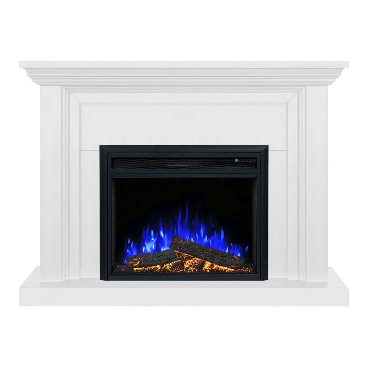 4 Moda Living Kingsley Electric Fireplace Heater White Mantel Suite with Moonlight Insert - White, 4 of 5