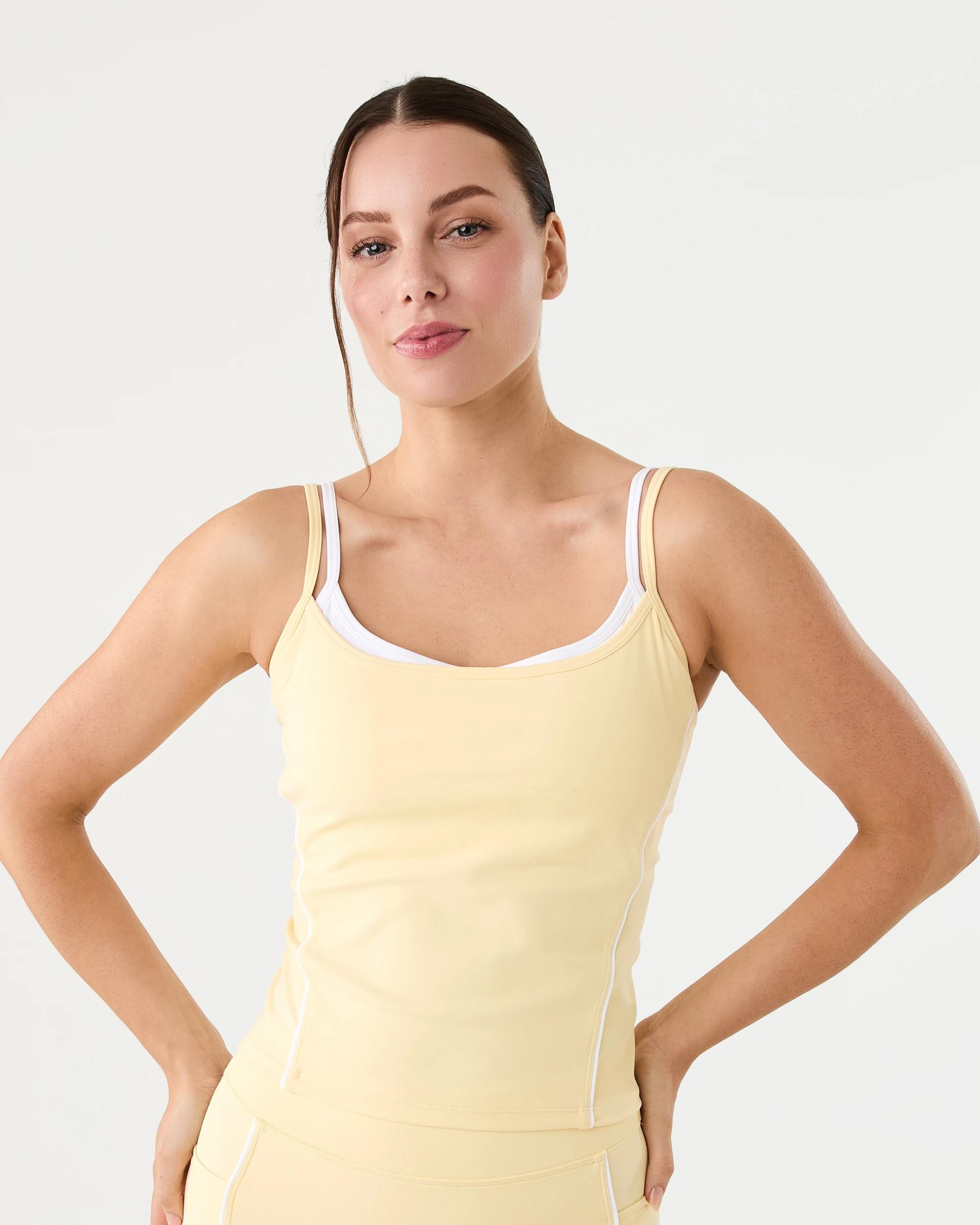 1 Active Womens Dual Strap Tank Chi Yellow, 1 of 7
