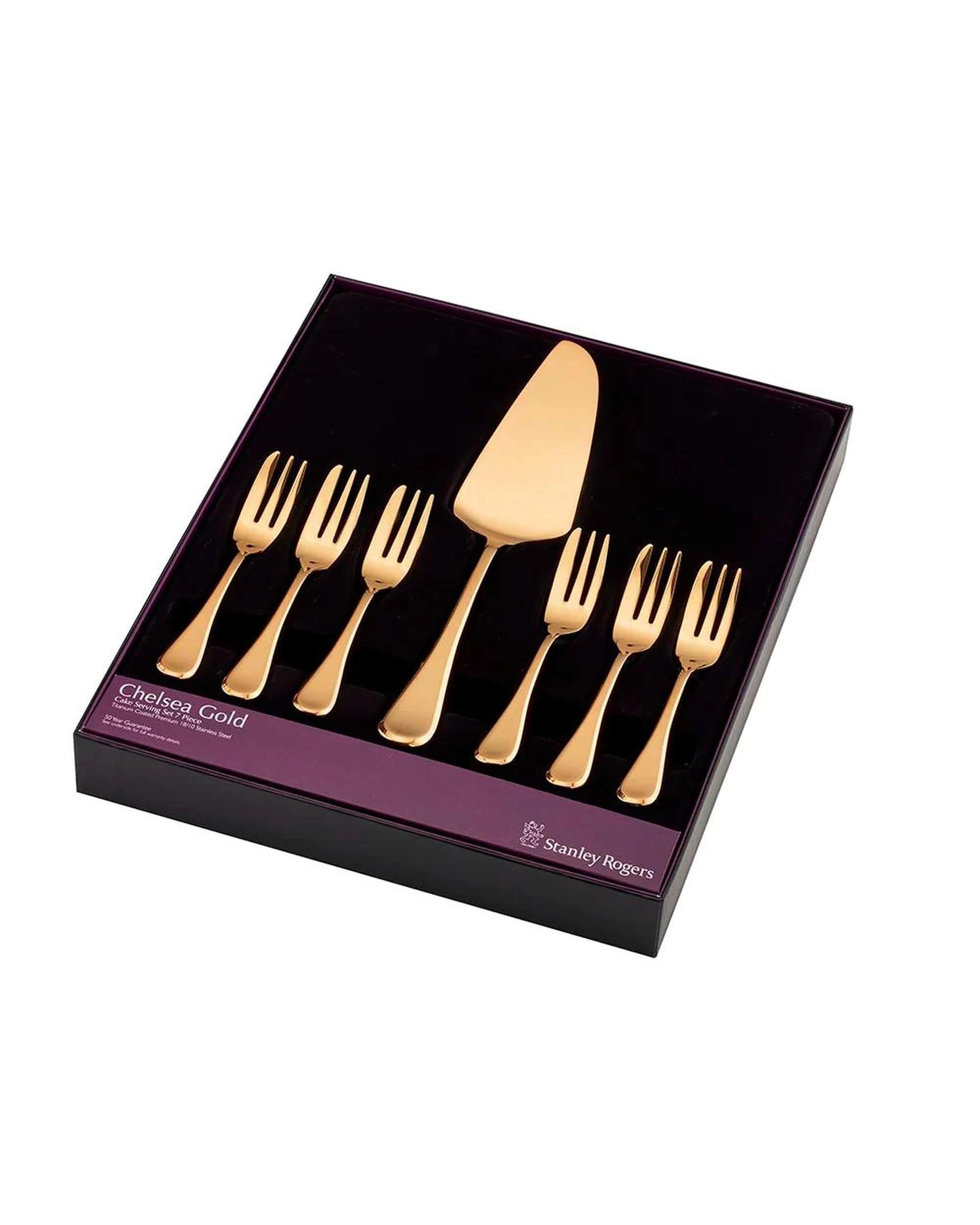 4 Stanley Rogers Chelsea 7 Piece Gold Cake Serving Set, 4 of 4