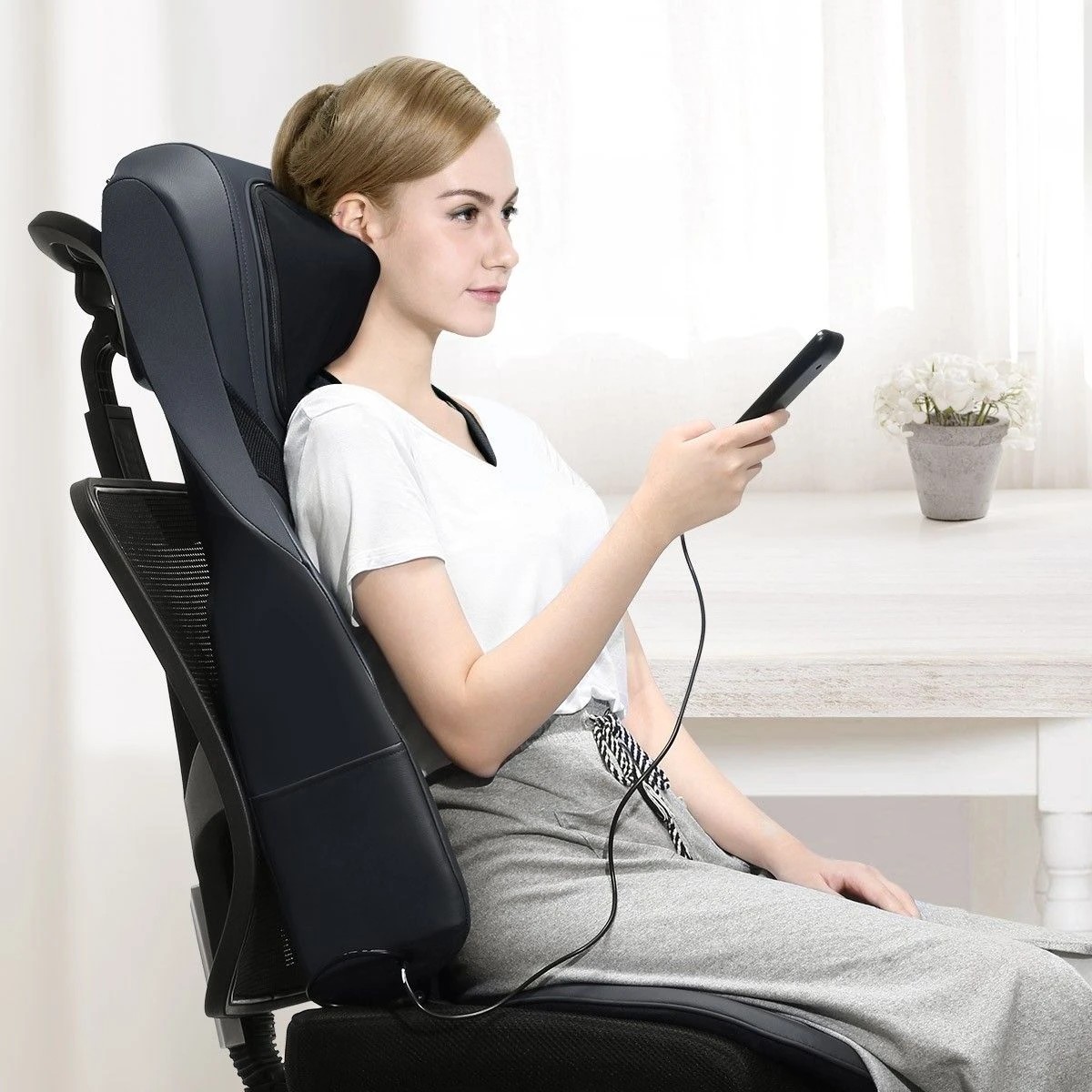 2 Ausway Neck and Back Shiatsu Massage Seat Cushion Chair, 2 of 5