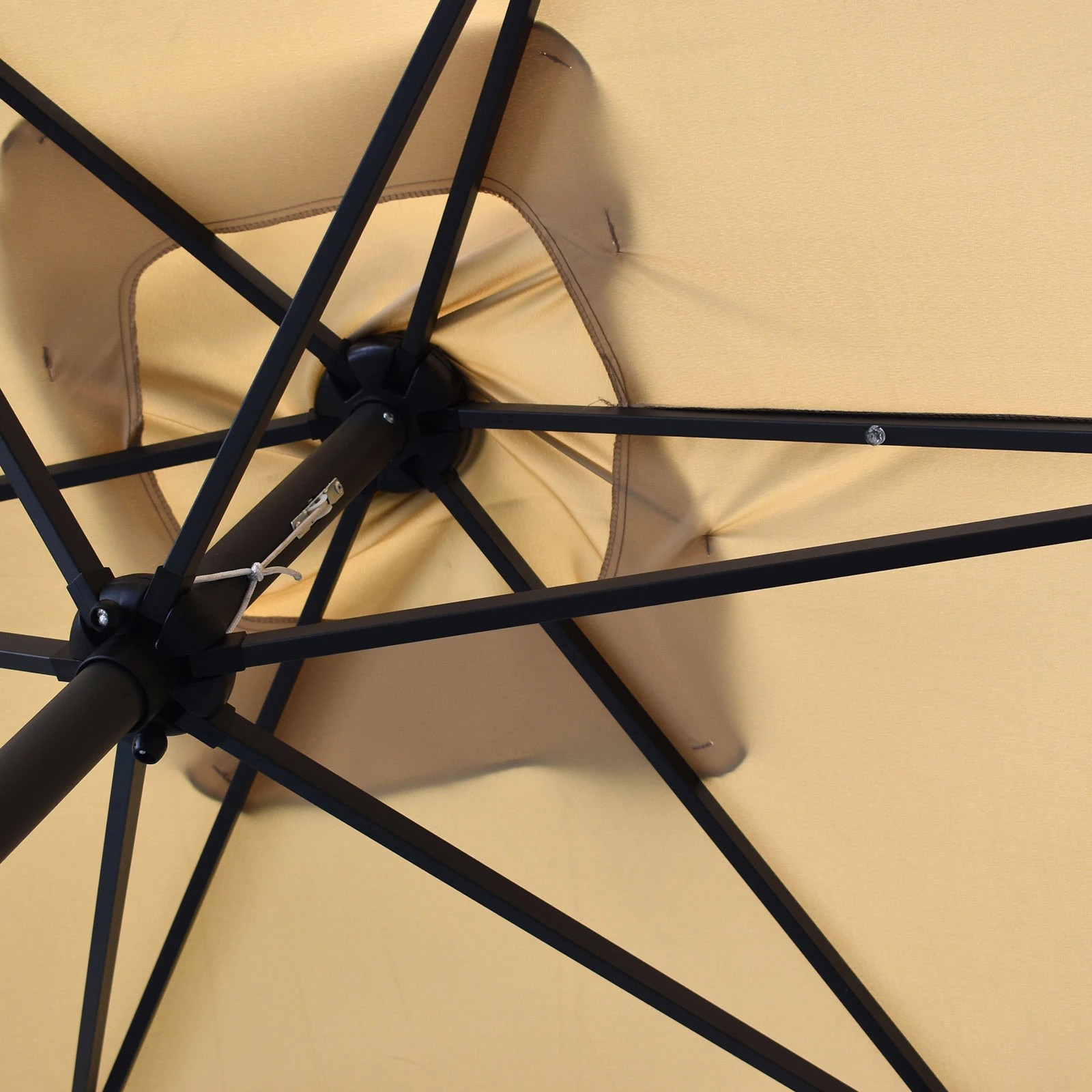 3 Arcadia Furniture 3 Metre Umbrella with Solar LED Lights - Beige, 3 of 5