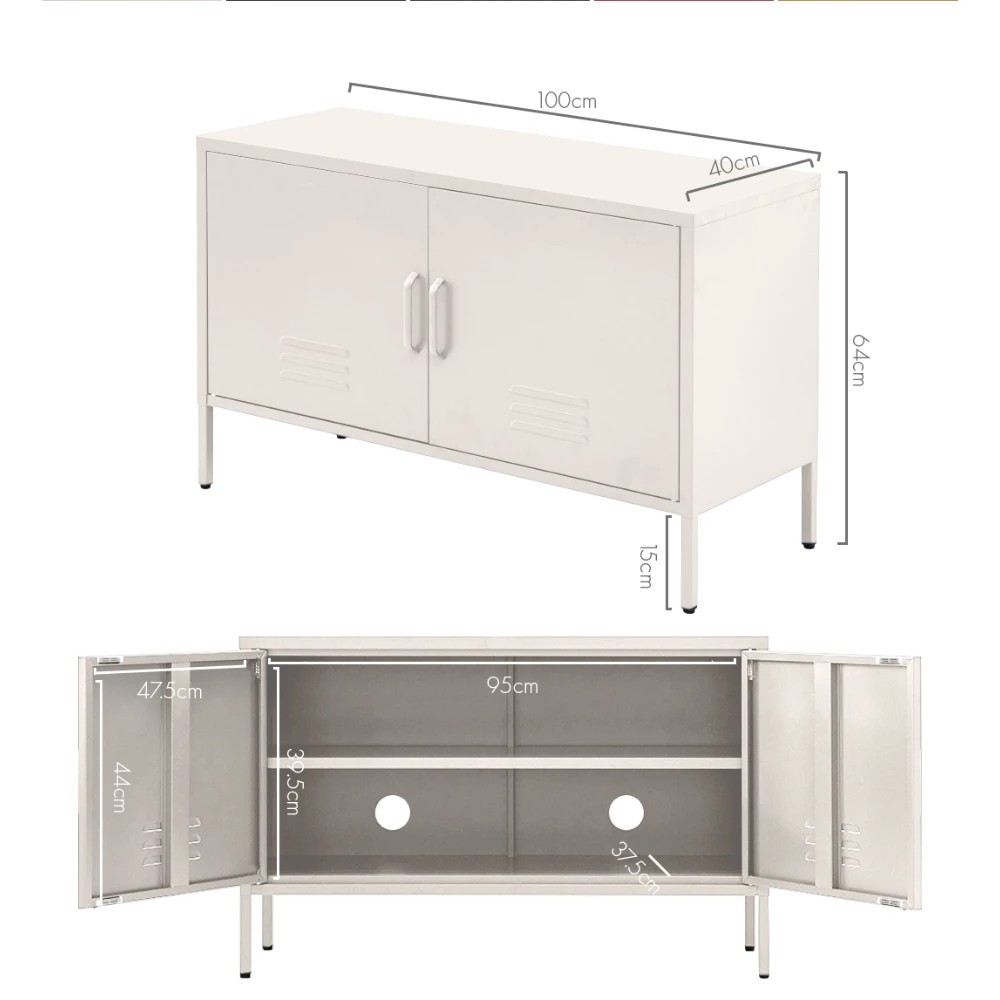 3 Artiss Buffet Sideboard Metal Cabinet - White, 3 of 7