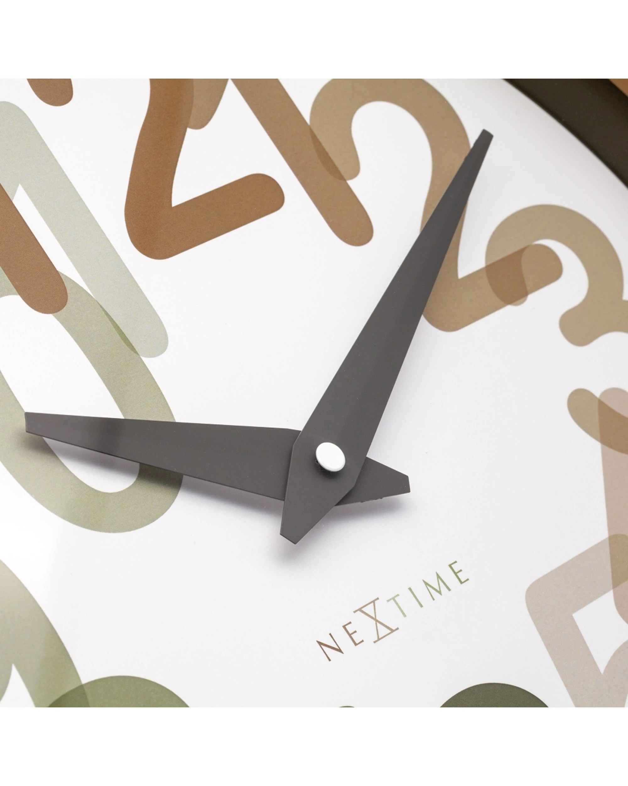 5 NeXtime Big Number Wall Clock Silent Analogue Modern Design 30cm Toffee - Brown, 5 of 7