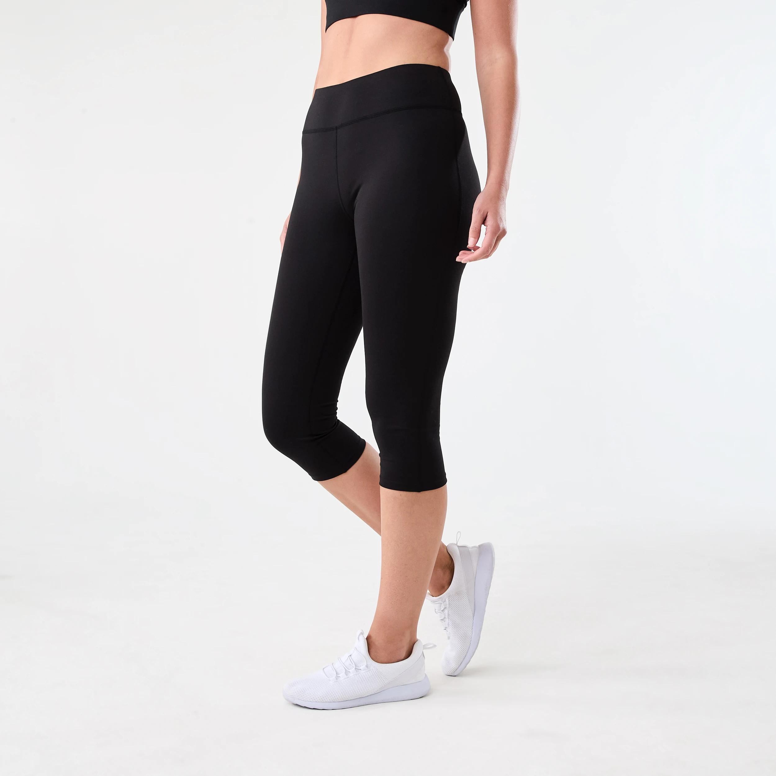 2 Active Womens Core Crop Everyday Comfort Leggings BLACK, 2 of 5