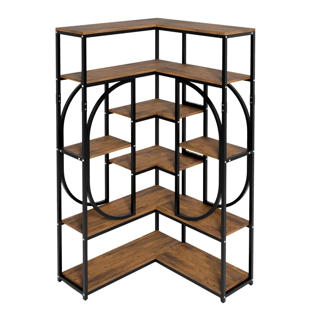 1 LUXSUITE Bedroom Bookshelf Corner Open Book Shelves Display, 1 of 8