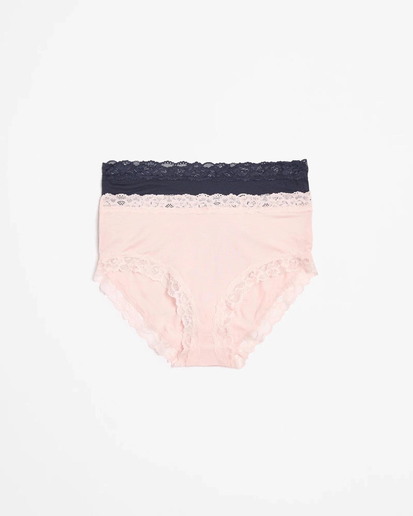 1 Target Woman 2 Pack Lace Midi Briefs GRAPHITE/POTPOURRI, 1 of 4