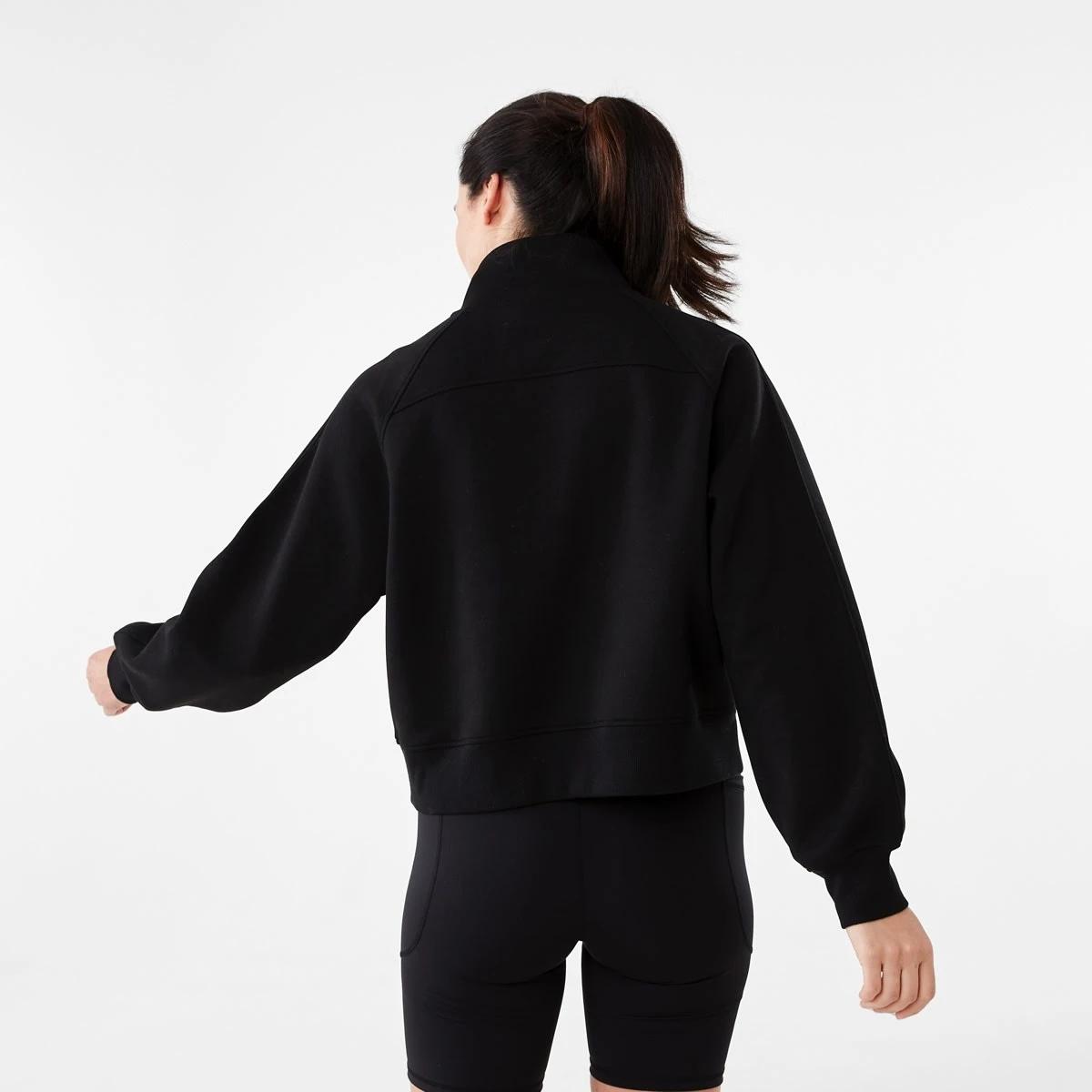 3 Active Womens Half Zip Long Sleeve Sweatshirt Black, 3 of 6