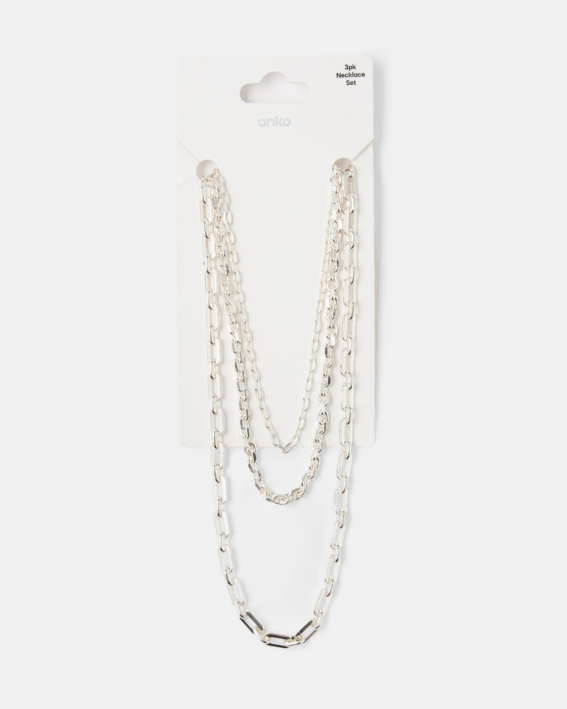 4 3 Pack Chain Necklace - Silver Tone, 4 of 4